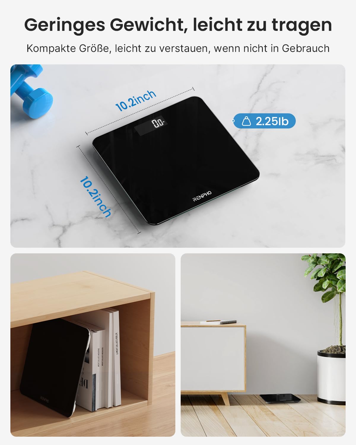 RENPHO Körperfett-Personenwaage, Bluetooth-Personenwaage mit App, intelligente digitale Waage für Körperfett, BMI, Gewicht, Muskelmasse, Wasser, Protein, Skelettmuskel, Knochengewicht und BMR – Bild 7