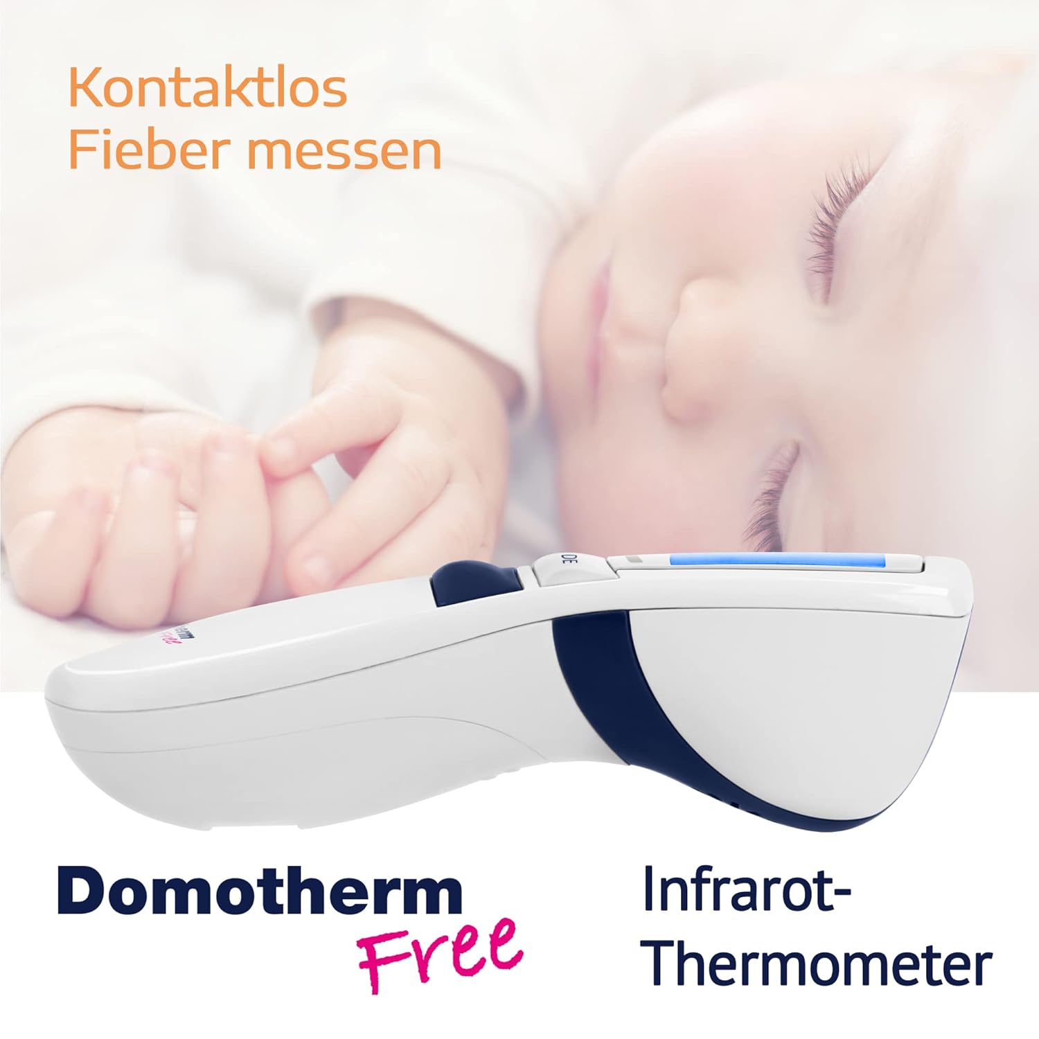 Domotherm Free Fieberthermometer, kontaktloses Infrarot-Thermometer, Baby, Kinder, Erwachsene, Stirnthermometer, Messung in 1 Sekunde – Bild 2