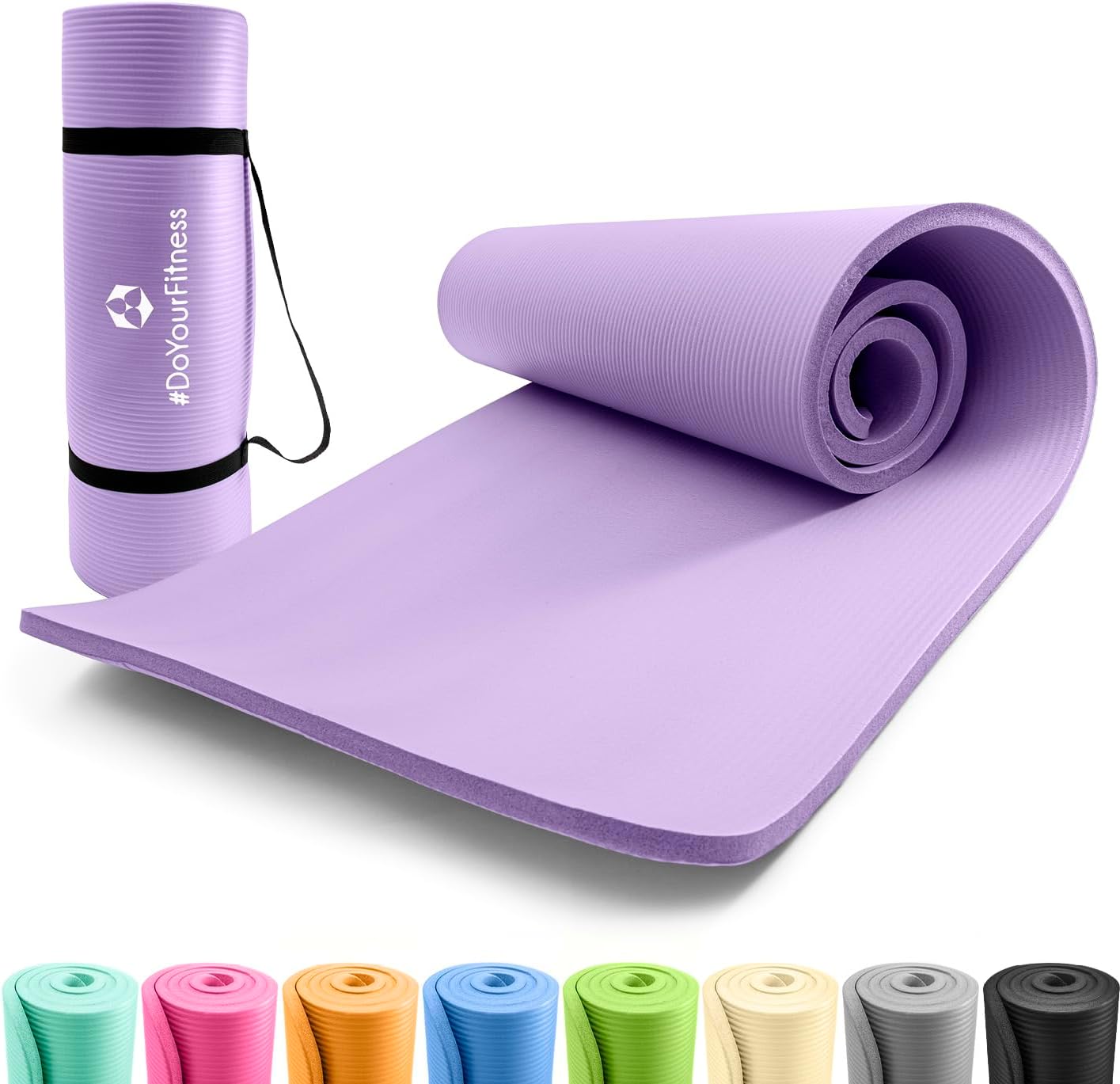 #DoYourFitness Yogamatte rutschfest. Für Anfänger und Fortgeschrittene. Dicke von 0,8 cm bis 2 cm. Gelenkschonende Gymnastikmatte. 183 cm x 61 cm oder XXL 190 cm x 100 cm (geeignet für drinnen/außen)
