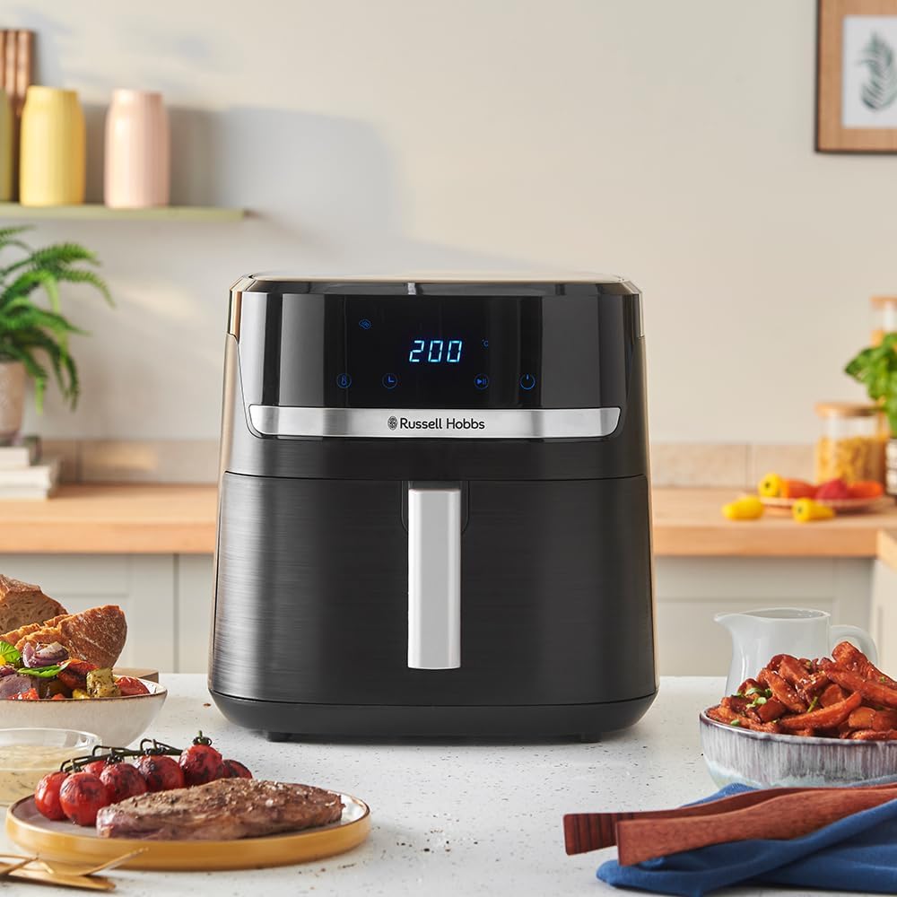 Russell Hobbs SatisFry 27632-56 Heißluftfritteuse XXL, 8,3 l, kompaktes Gehäuse, sehr leise, Pizza-Durchmesser 26 cm (9 Programme, spülmaschinenfest, Fritteuse ohne Öl, Touchscreen, Grillen, Backen) – Bild 5