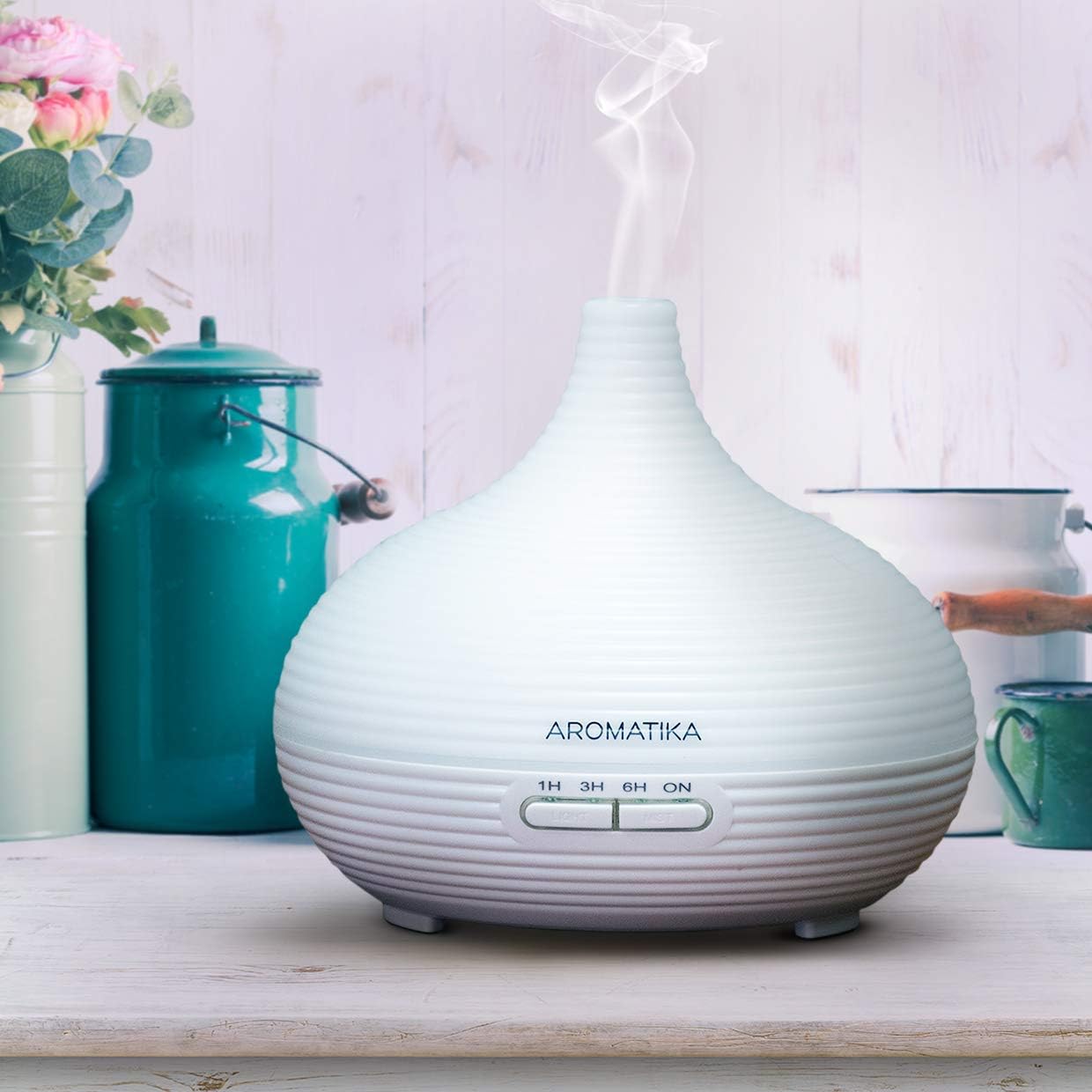 Luftbefeuchter für ätherische Öle 300 ml für Aromatherapie – LED – Ultraschall zur Befeuchtung und Aromatisierung – Aromadiffusor für Raum – Zuhause – Büro – Aromalampe elektrisch – Bild 2