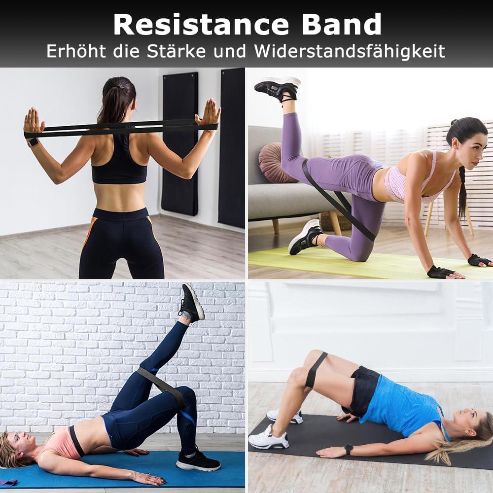 Faszienrolle, Qveetry 6-in-1 Schaumstoffrolle, Faszienrollen-Sets mit Massagerollerstange, Widerstandsbänder, Krafttraining, Massageball, Fitnessbänder, 33 cm Schaumstoffrolle für Yoga, Pilates, Sport – Bild 6