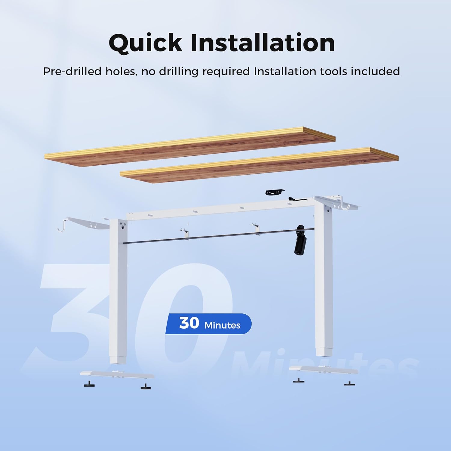 Agilestic höhenverstellbarer Schreibtisch 120 x 60 cm, robuster Schreibtisch, höhenverstellbar, elektrisch mit Memory-Handsteuerung, ergonomischer Stehsitztisch, Computertisch, hellbraun – Bild 7