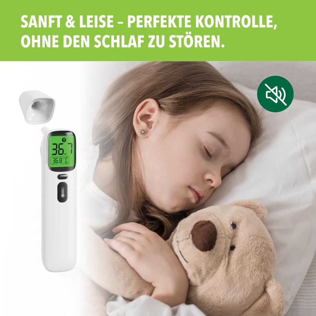Digitales Fieberthermometer für Babys, Kinder und Erwachsene, Infrarot-Thermometer zur Fiebermessung, Fieberalarm, Stirnthermometer berührungslos, Fiebermessgerät vielseitig einsetzbar – Bild 6