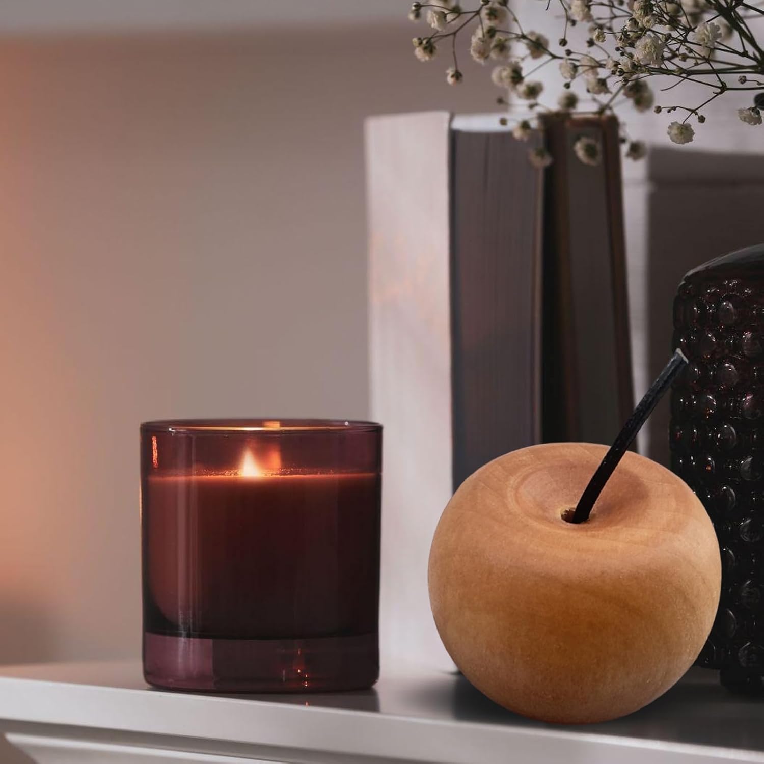 Diffusorkugel für ätherische Öle aus Naturholz, handgefertigte Aromatherapie-Dekoration aus massivem Holz für Zuhause, Büro und Auto, 48 x 35 mm, 5 Stück (Ahornapfel) – Bild 4