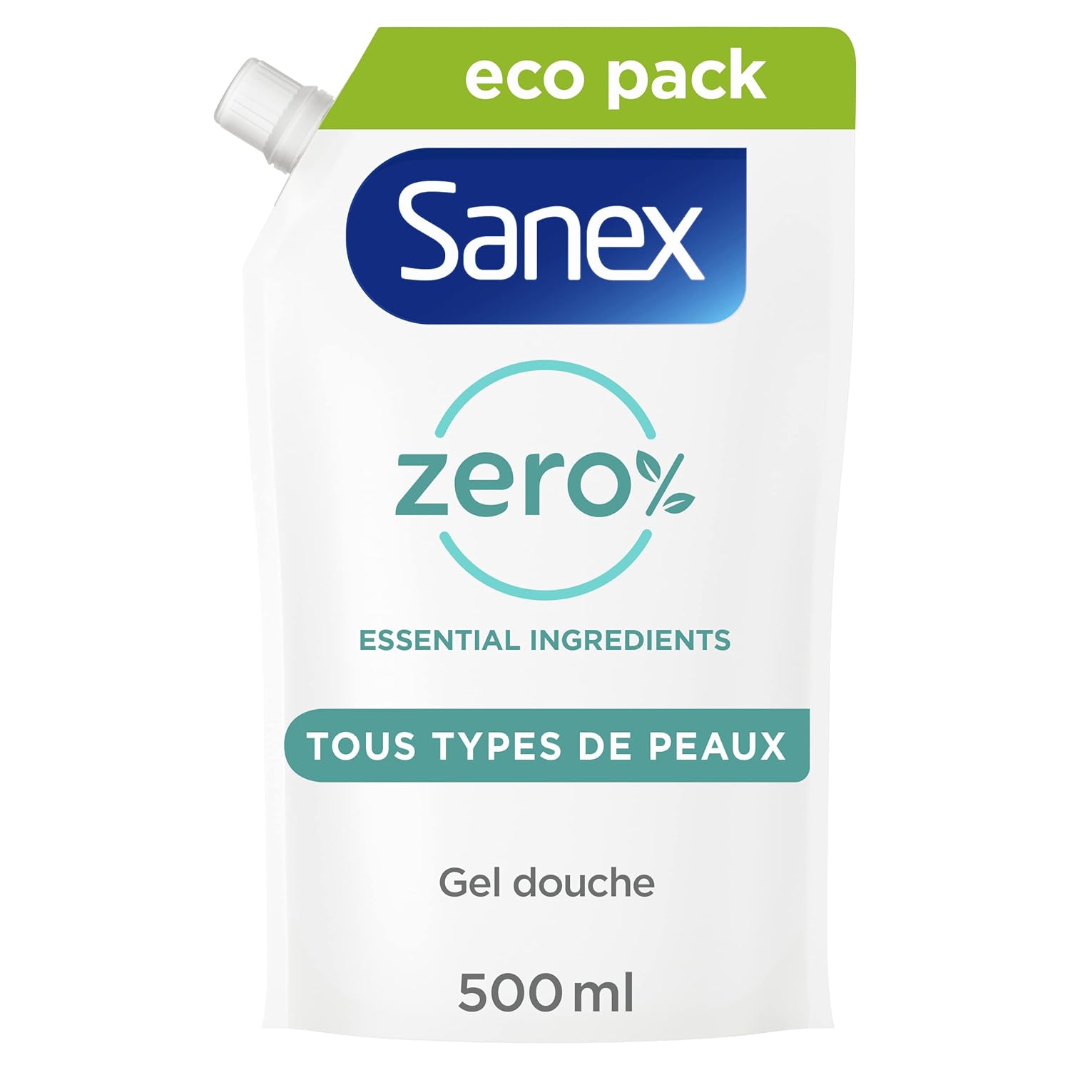 SANEX – Null% feuchtigkeitsspendendes Duschgel – alle Hauttypen – Öko-Nachfüllpack Duschgel – 500 ml – Bild 2