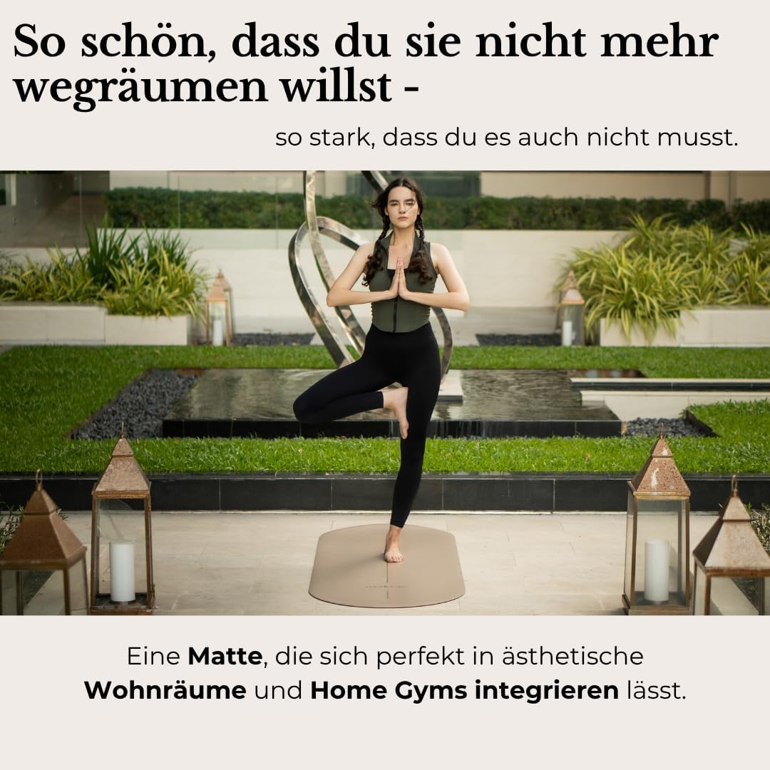 Ovale Yogamatte & Pilatesmatte in Kapselform, 190 x 68 x 0,42 cm, gelenkschonend, rutschfest & biologisch abbaubar, inklusive Tragegurt, TÜV geprüft & REACH zertifiziert – Bild 8
