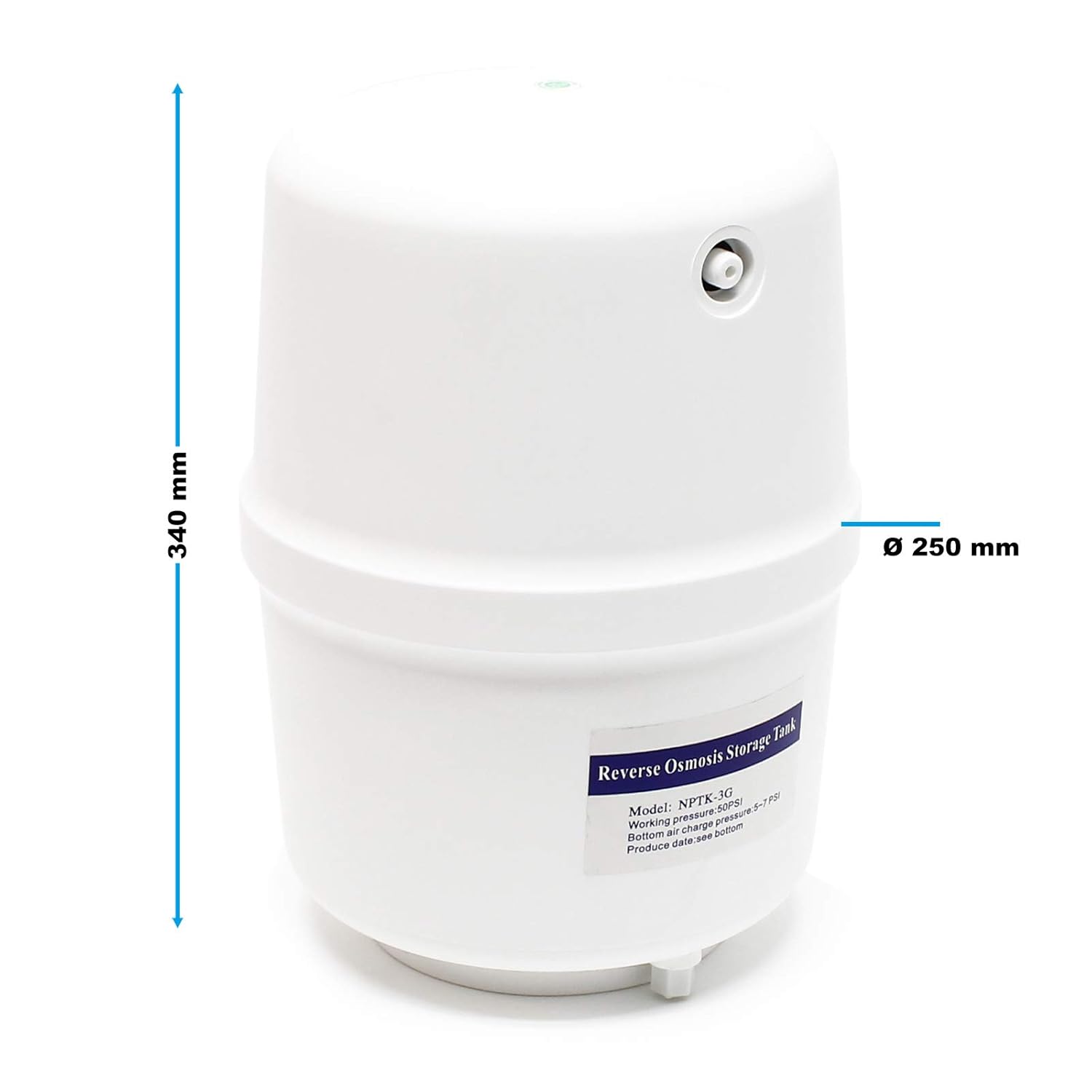 Naturewater NW-RO50-NP35 Umkehrosmoseanlage 190 L/Tag, 5-stufiges Trinkwasserfiltrationssystem, Osmoseanlage mit Behälter – Bild 5