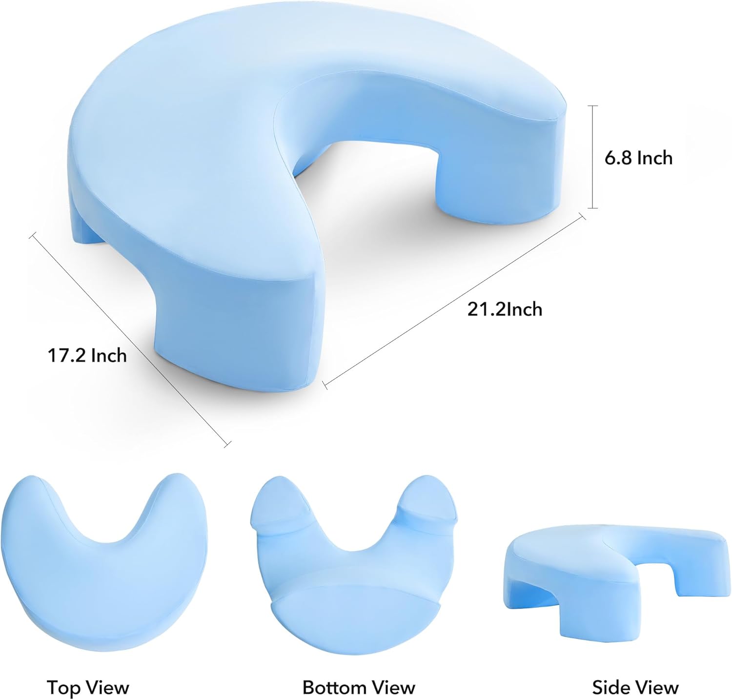 Ergonomisches Seitenschläferkissen mit Armloch – orthopädisches Memory-Schaum-Nackenstützkissen für Nacken und Schulter – Kissen für Seitenschläfer, Rücken- und Bauchschläfer – waschbarer Bezug, blau – Bild 2
