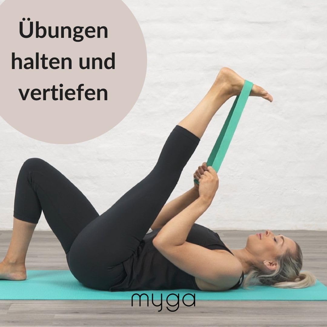 Myga Yoga-Starter-Set – Yogamatte, Yoga-Blockstein und Metall-D-Ring-Yoga-Gurt – Starter-Set für Anfänger, ideal für Pilates, Yoga, Stretching, Gesundheit und Fitness – Bild 6