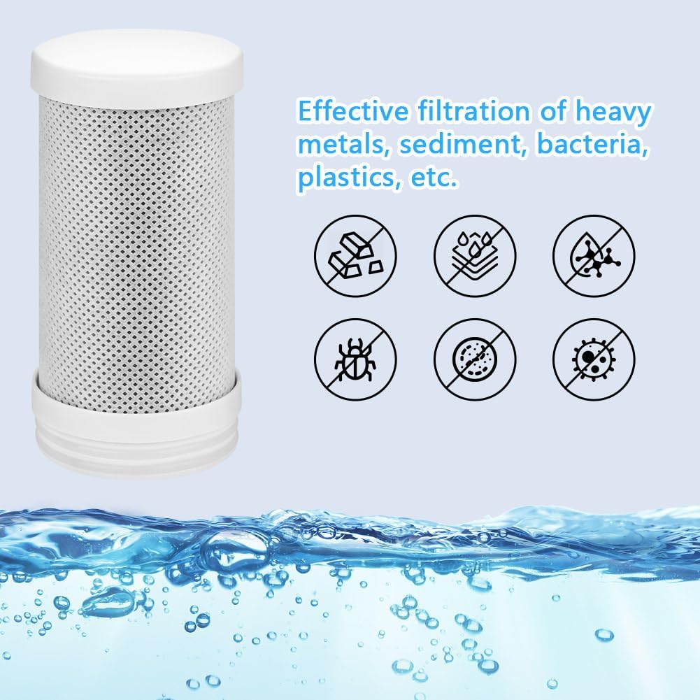 HOTUT Aktivkohle-Blockfilterkartusche, austauschbares Wasserfilter-Wasserhahn-Filterelement, Wasserfilter-Ersatzkartuschen für Edelstahl-Wasserhahn, reduziert Chlor, Geschmack und Geruch – Bild 5
