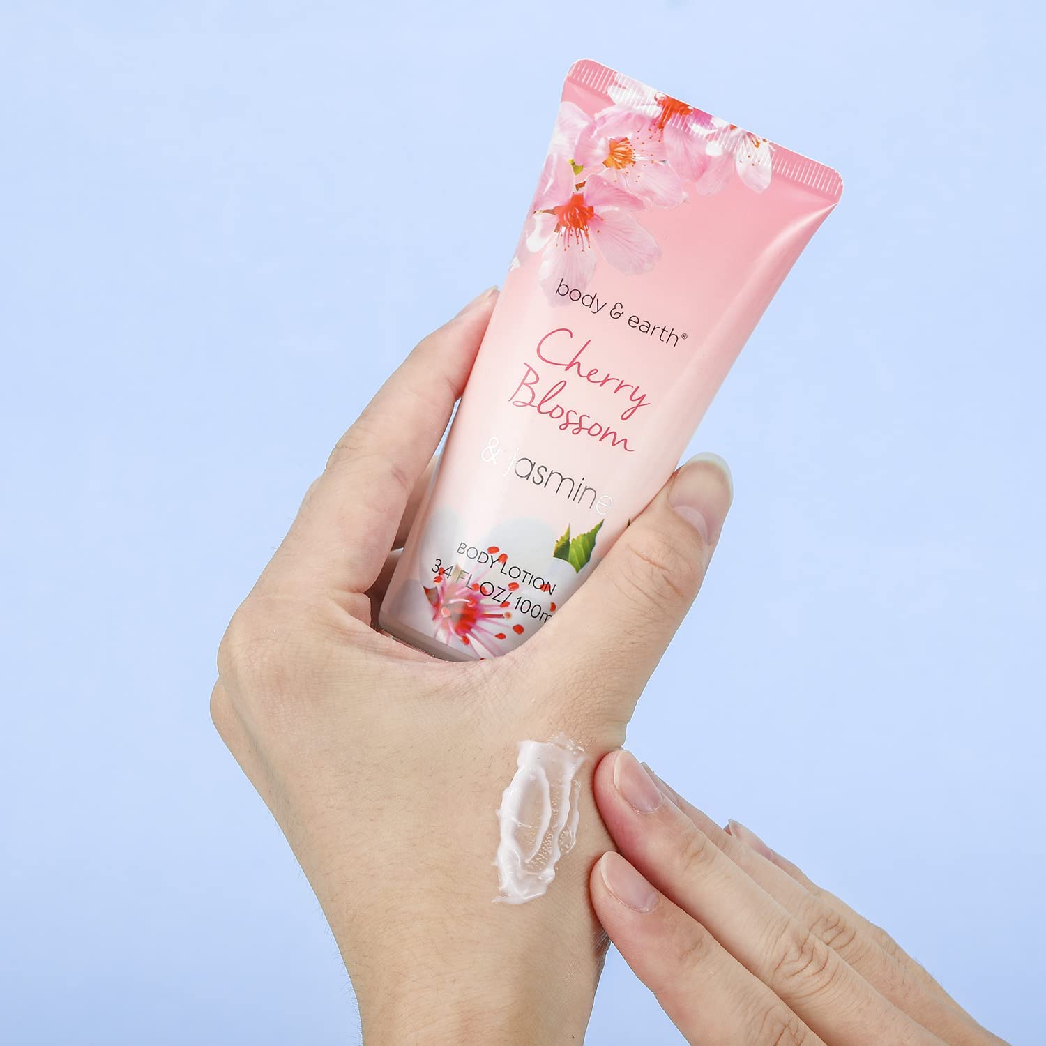 Body & Earth 8-teiliges Spa-Geschenkset für Frauen, Kirschblüten- und Jasminduft, Schaumbad, Duschgel, Badesalz, Körperlotion, Geburtstagsgeschenk, Geschenk für Frauen, Mama, Freundin, Weihnachten – Bild 4