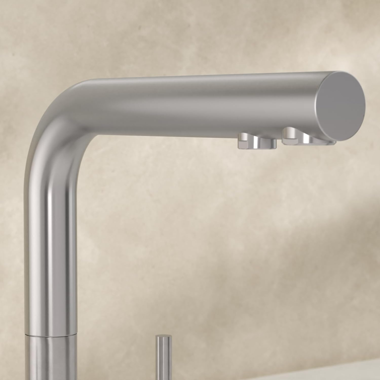BRITA 3-Wege-Küchenarmatur (Edelstahl, quadratisch) inklusive 1 x BRITA P 1000 Wasserfilter – Küchenarmatur für gefiltertes und ungefiltertes Wasser direkt aus der Leitung – Bild 2