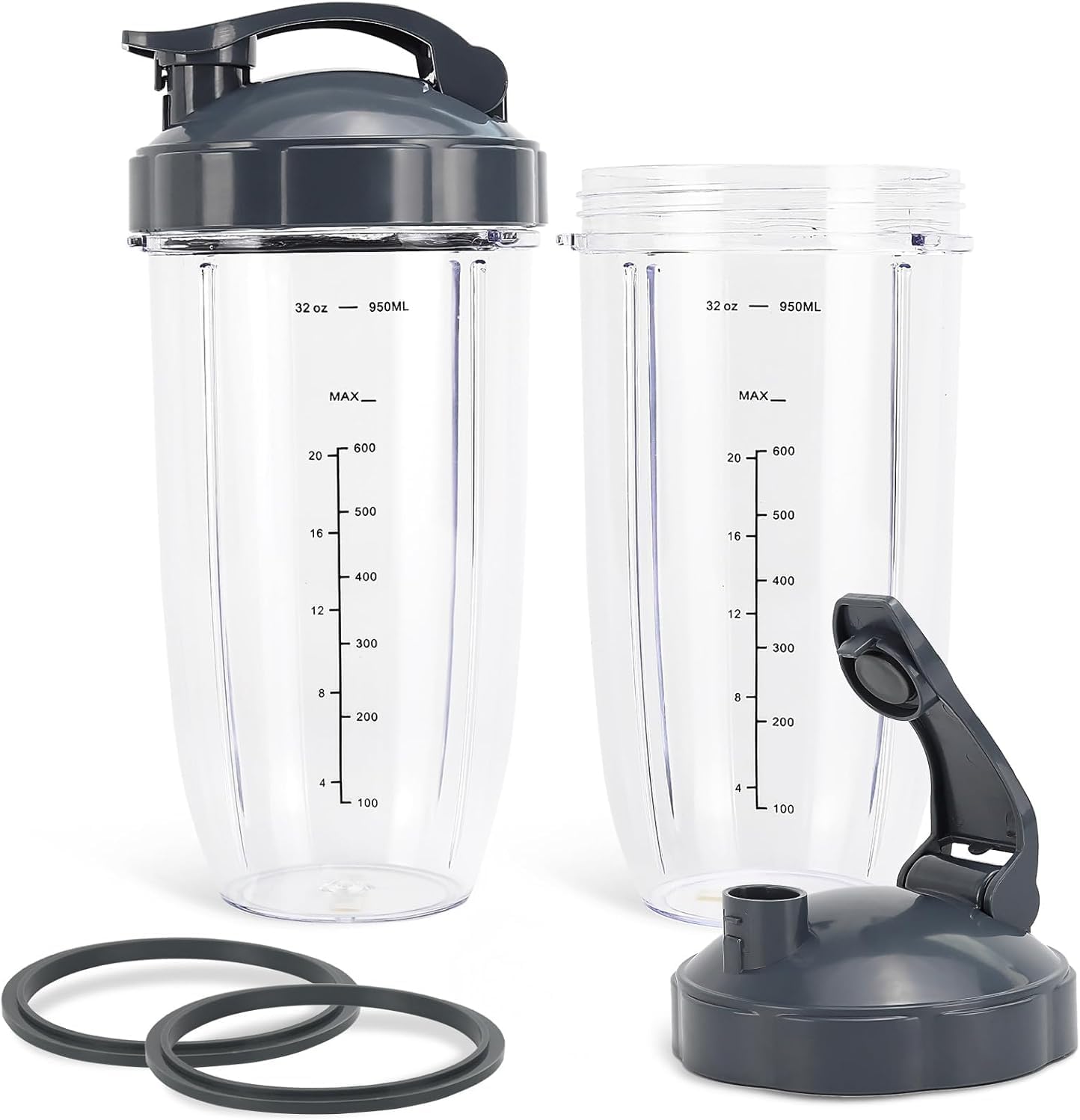 Mixer-Ersatzbecher 32oz für NutriBullet Pro 900W/600W Series Becher mit Flip Top to Go-Deckel (2er-Pack)
