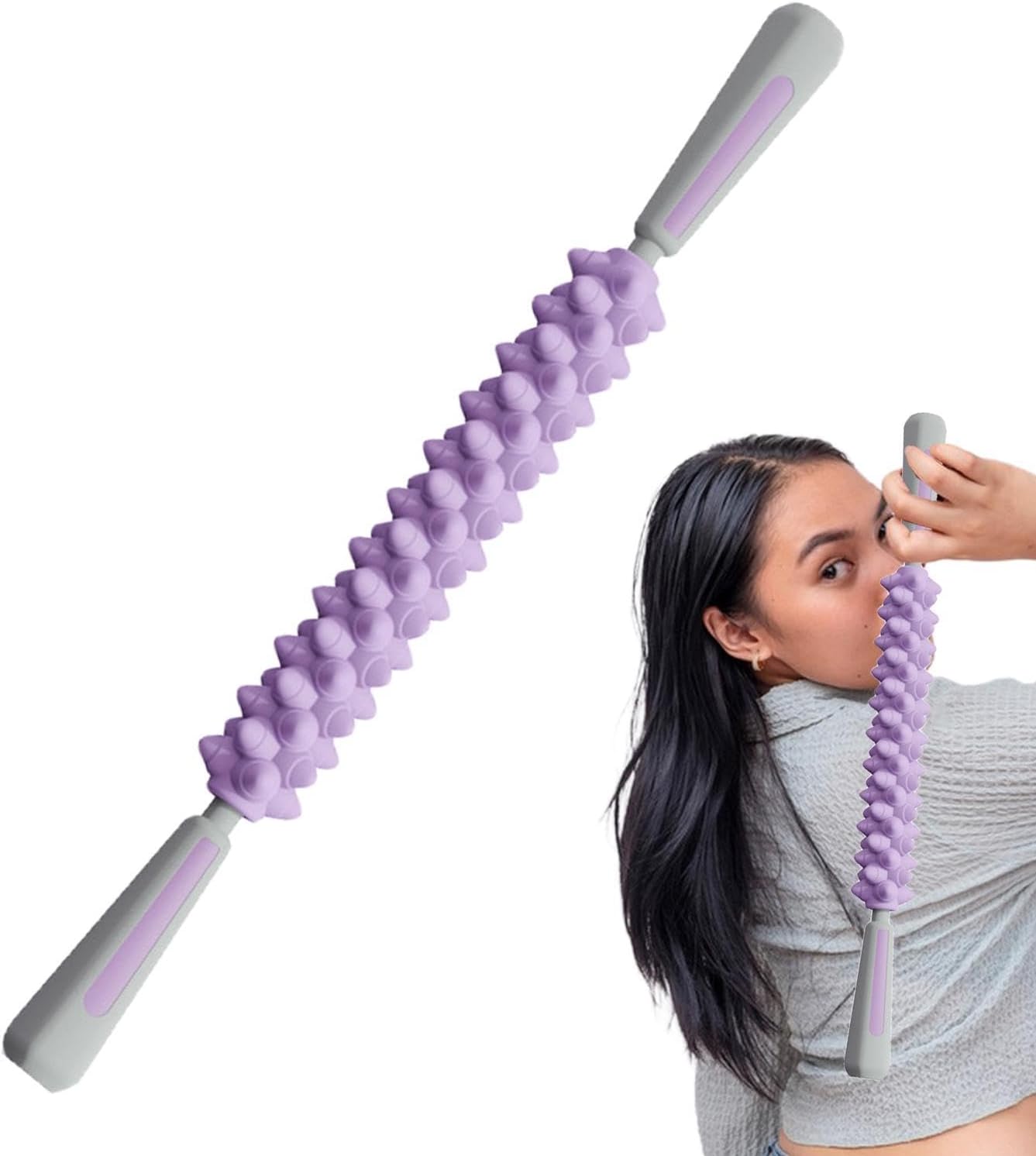 Massagestab – Manuelles Muskelroller-Werkzeug, Ergonomisches Entspannungsgerät | Ganzkörper-Entlastungsgerät, Tragbares Handmassagegerät, Handkonstruktion Zur Tiefenentlastung Des Gewebes Für Die Erho – Bild 7