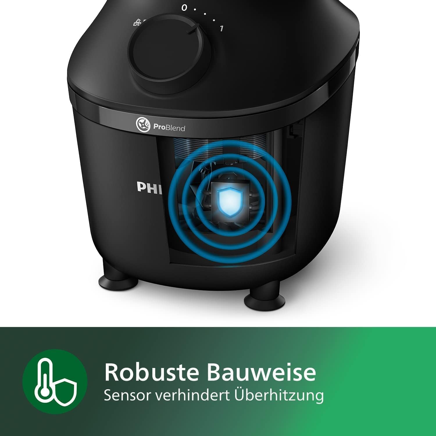 Philips HR2041/41 Standmixer (450 Watt, ProBlend-Technologie, 1,9 Liter Kunststoffbehälter, inkl. Trinkflasche) schwarz – Bild 3
