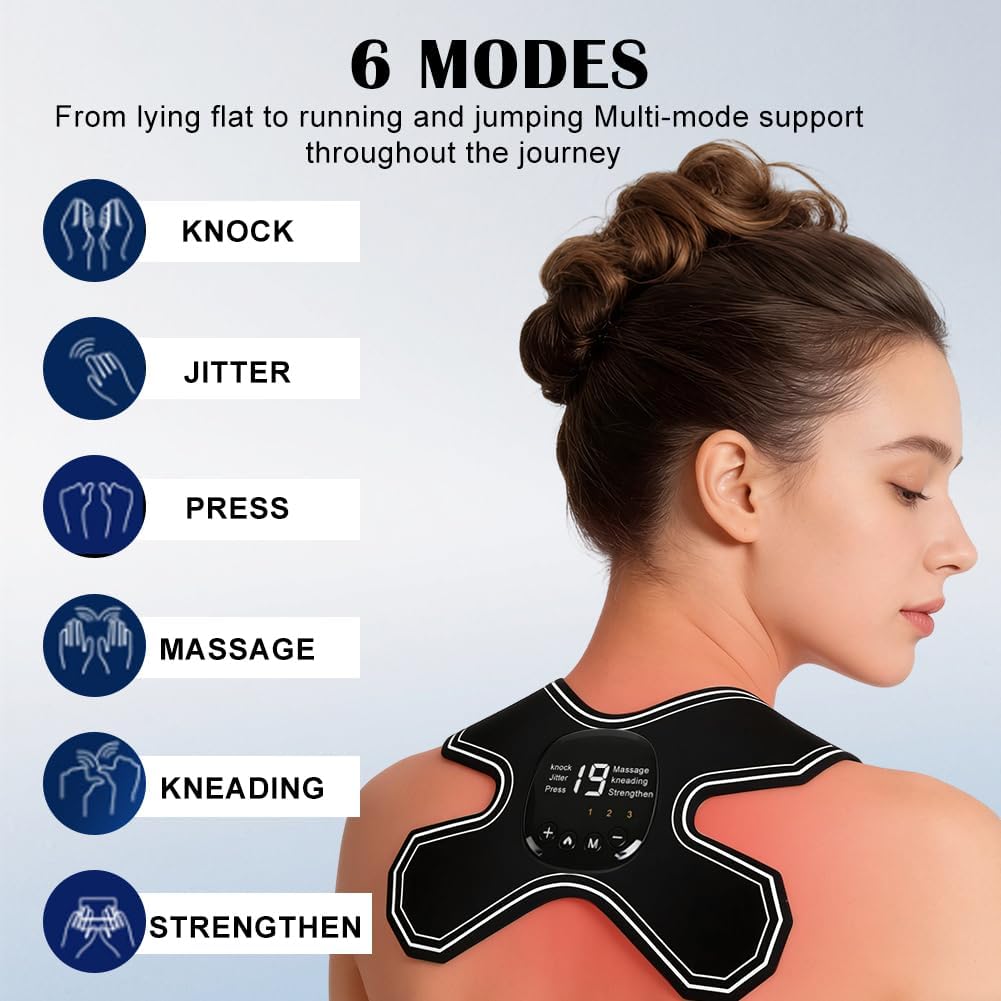TENS-Gerät Schmerztherapie & Massagematte mit Wärmefunktion – Wiederaufladbares EMS-Massagegerät für Rücken, Beine, Schultern, 6 Modi, 15 Stufen – Bild 3