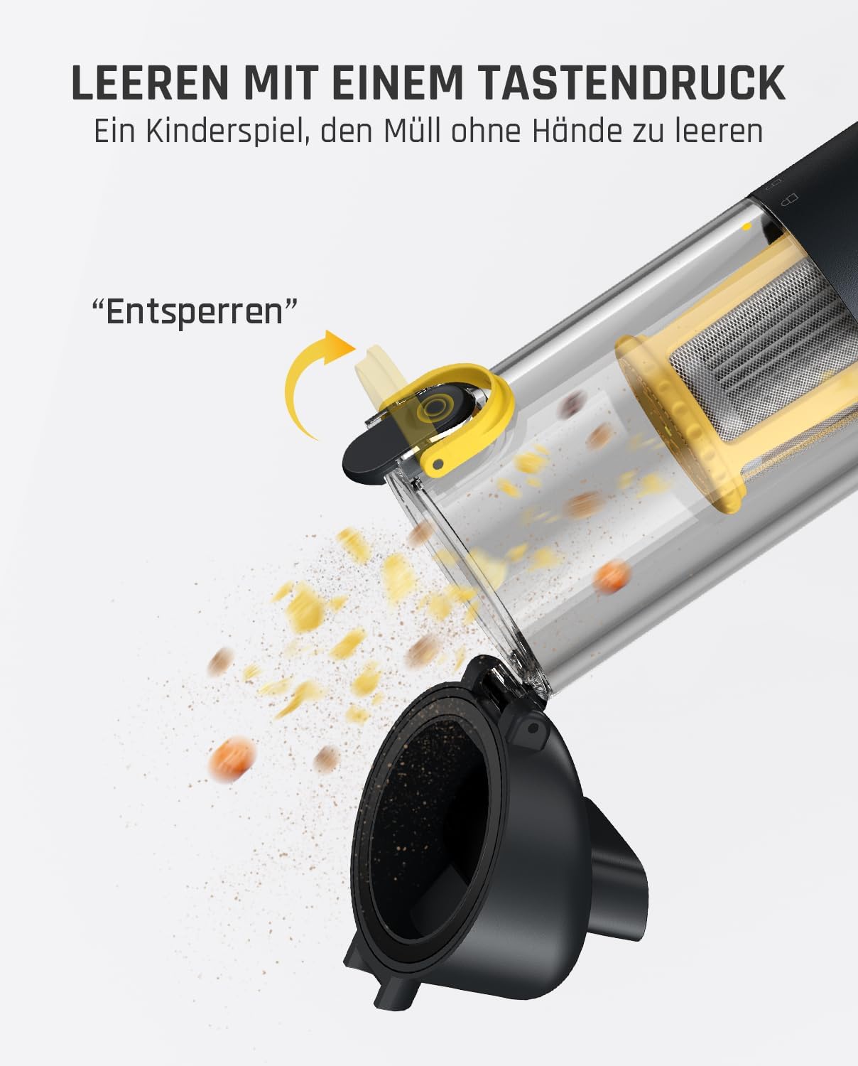 Fanttik Slim V10 Mix Kabelloser Auto-Staubsauger, 4-in-1-Handstaubsauger, intelligentes LED-Farbdisplay, 16 kPa starke Saugleistung, tragbarer Mini-Staubsauger für Auto, Büro und Tastaturen – Bild 7