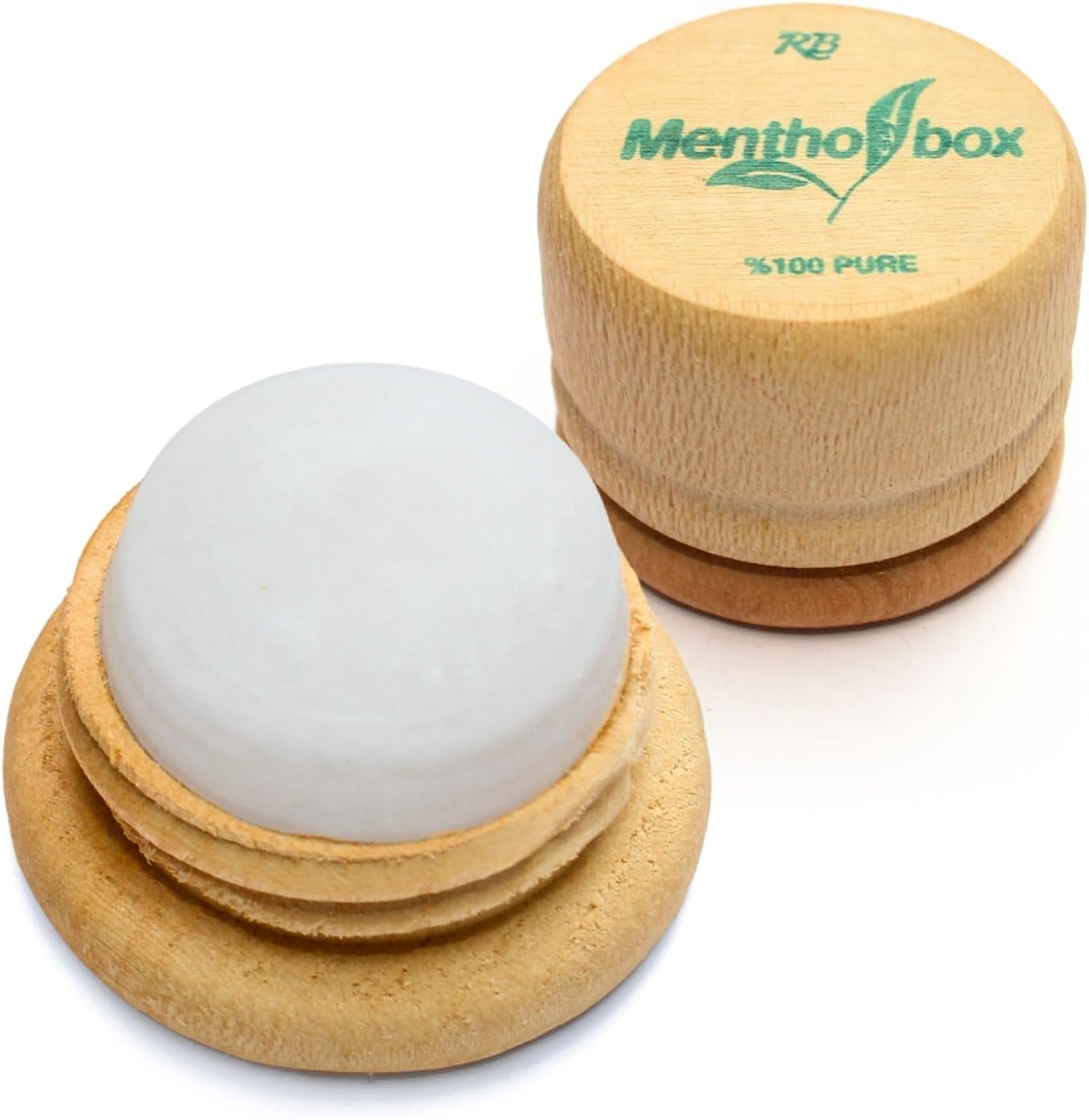Menthol-Stein, Menthol-Box, hilft bei der Linderung von Migräne, erfrischender und kühlender Menthol-Macaron, zum Bürsten von Stirn und Hals, Menthol-Spa-Massage, reines Kristall-Menthol, 1 x 6 g