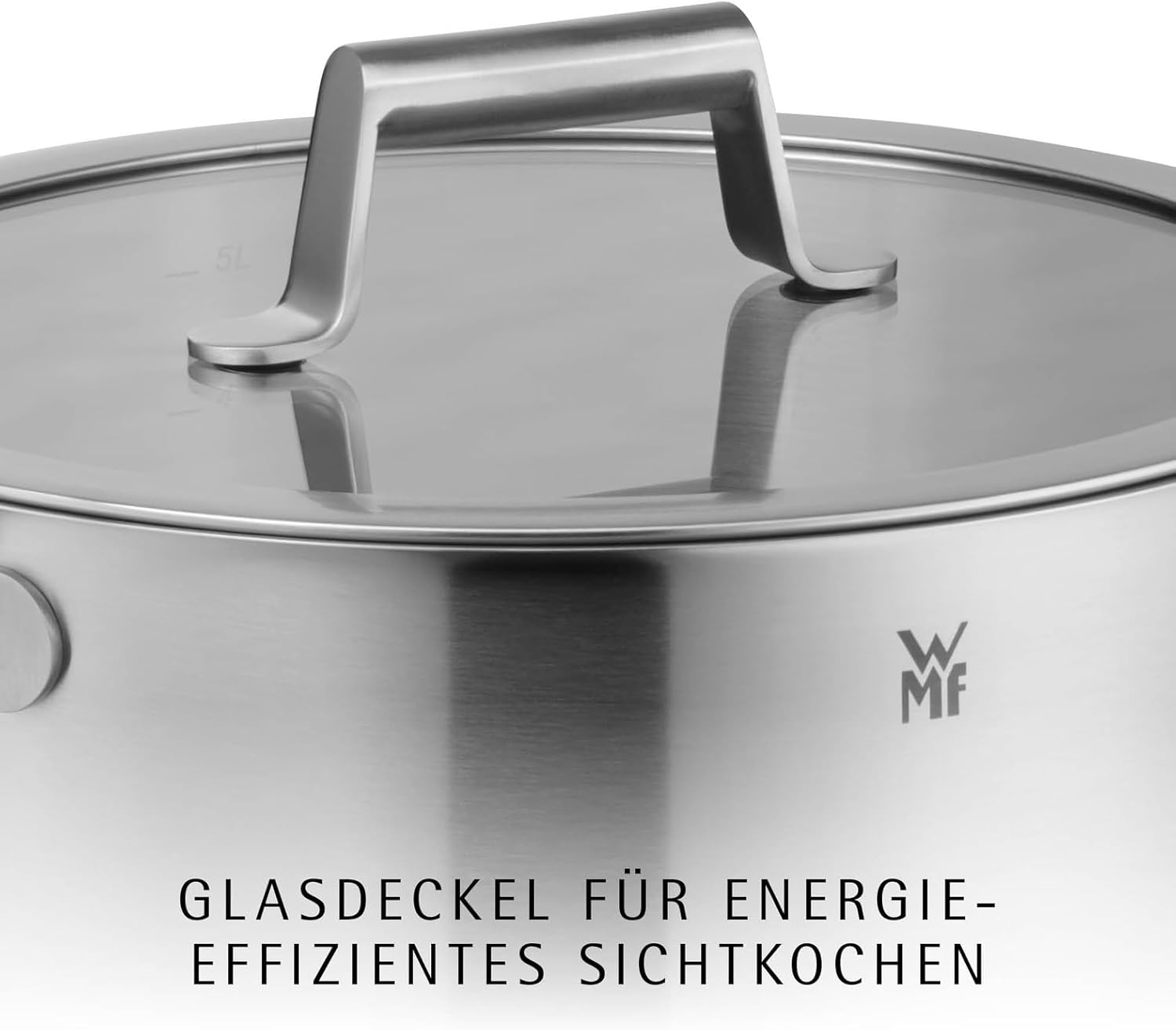 WMF Comfort Line 5-teiliges Induktions-Topfset mit Glasdeckel, Cromargan-Edelstahl matt, Skala, Induktions-Topfset, stapelbar, unbeschichtet – Bild 3