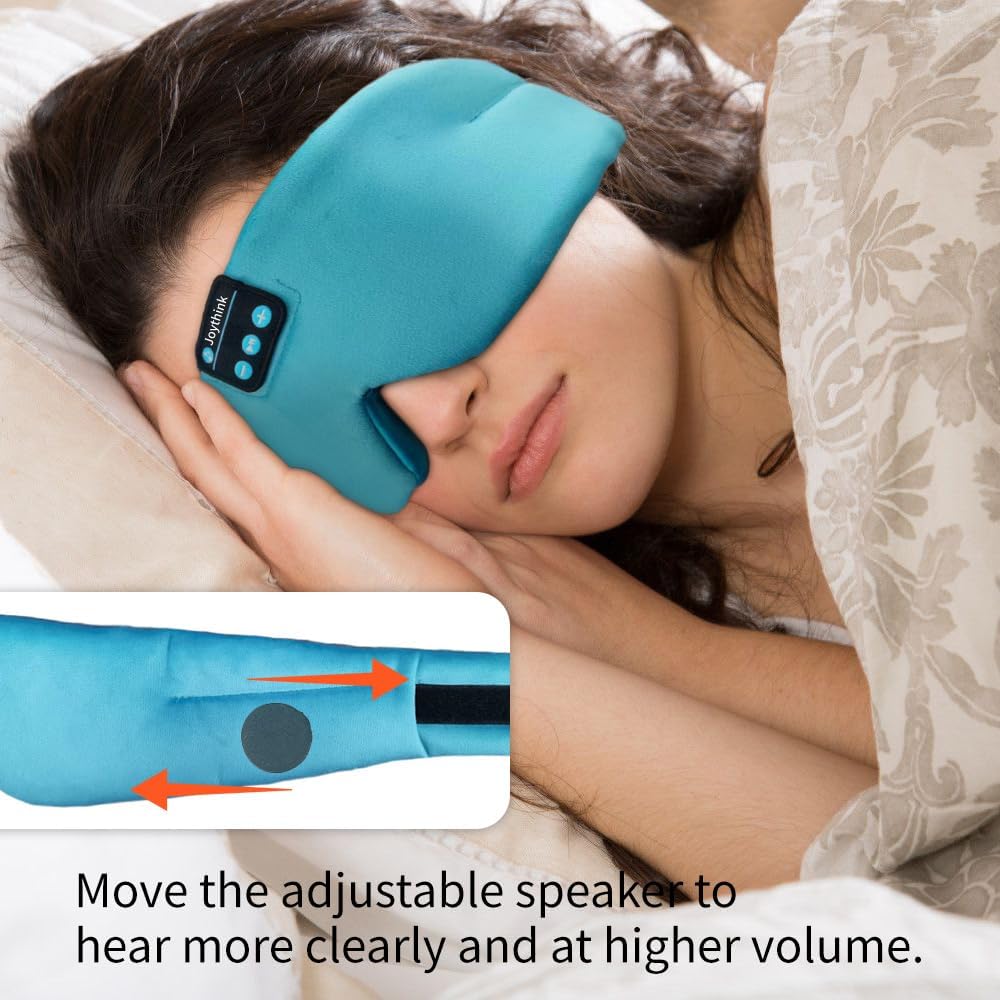 Joythink Schlafmaske aus Seide mit Bluetooth-Kopfhörern zum Schlafen und Reisen, verstellbare Augenmaske mit dünnem Lautsprecher für Kinder und Jugendliche – Bild 6