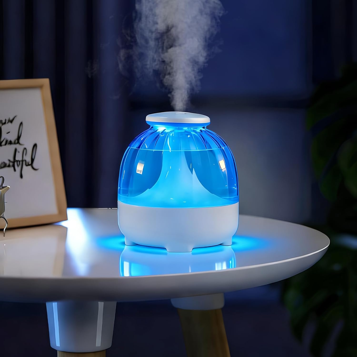 USB-Luftbefeuchter mit 650 ml für Schlafzimmer, leiser Luftbefeuchter, USB-Luftbefeuchter für Wohnzimmer, Zuhause, Büro, 2 Nebelmodi, weiße Nachtlichtfunktion