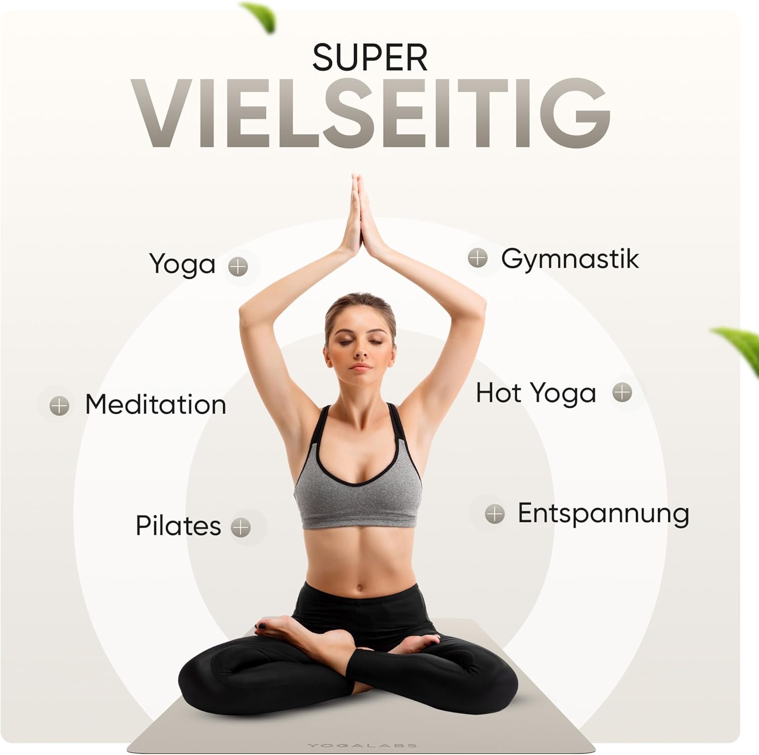 Premium Yogamatte Studio 185 x 68 x 0,4 cm (extra groß) inklusive Gurt aus Öko-PU und Naturkautschuk – rutschfeste Beschichtung, Gymnastik- & Pilatesmatte, 100 % nachhaltig, schadstofffrei – Bild 7