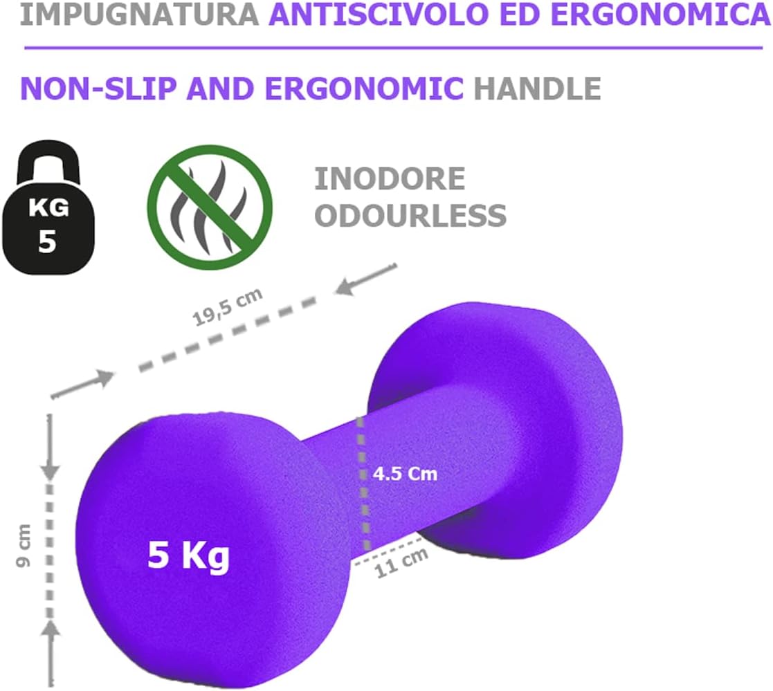 Rutschfeste Neopren-Hanteln für Fitnessstudios und Heimgymnastik von 0,5 bis 6 kg, paarweise oder einzeln – Bild 4