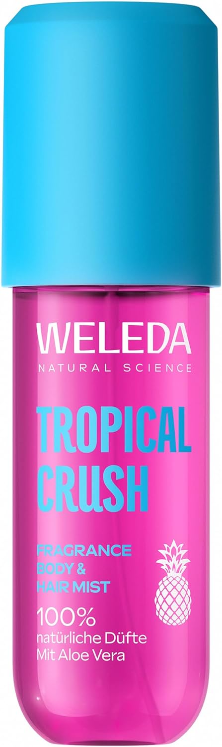 WELEDA Organic Fragrance Body & Hair Mist Tropical Crush – Naturkosmetik Körperspray/Körperspray mit Mango-, Himbeer- & Ananasduft, erfrischt Haut & Haare (vegan, 95 ml)