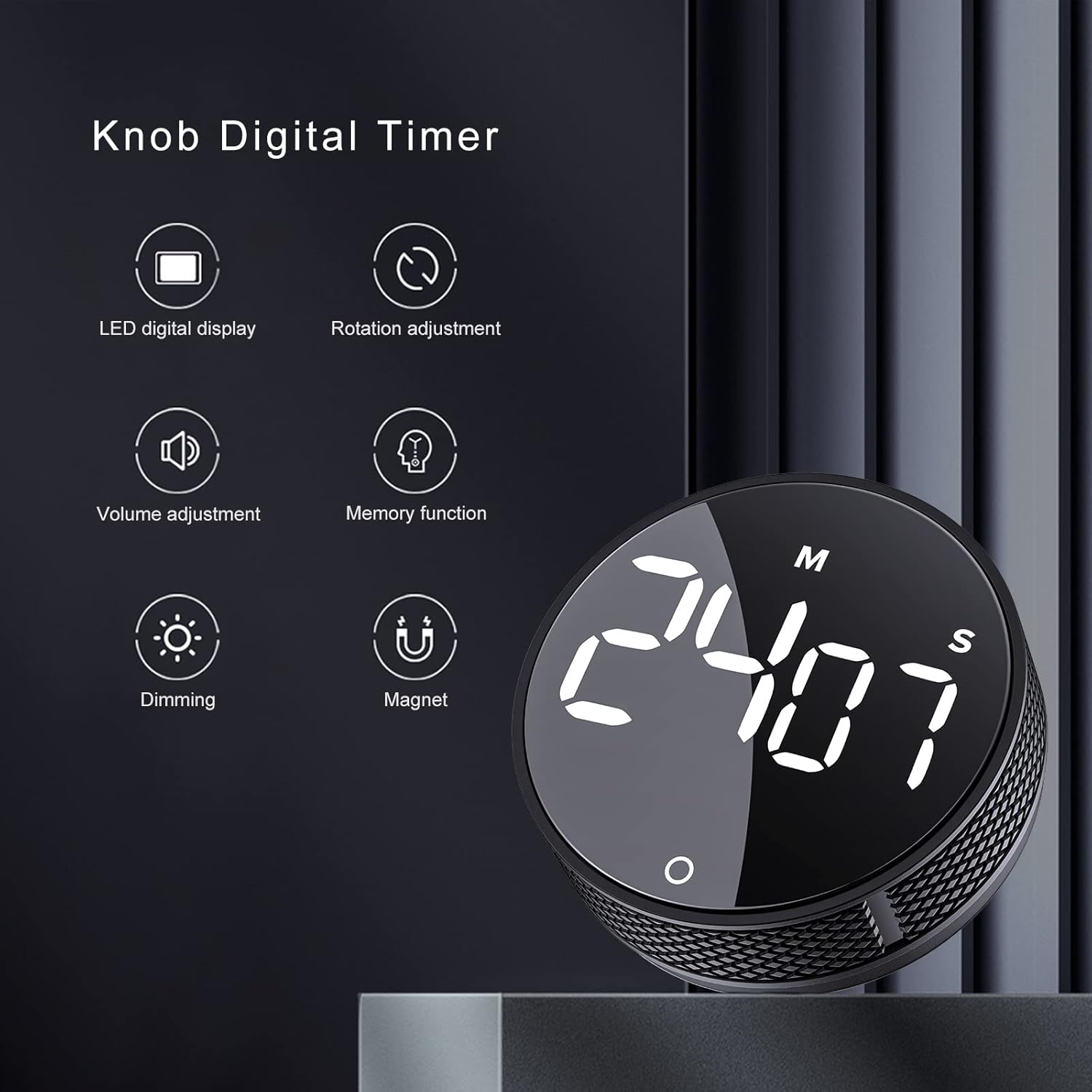 AVINIA Küchentimer, LED, magnetisch, digital, Countdown, Countup-Timer, visueller Timer, für Kinder, Senioren, Lehrer und für Klassenzimmer, Hausaufgaben, Kochen, Fitness, Backen, Lernen – Bild 2