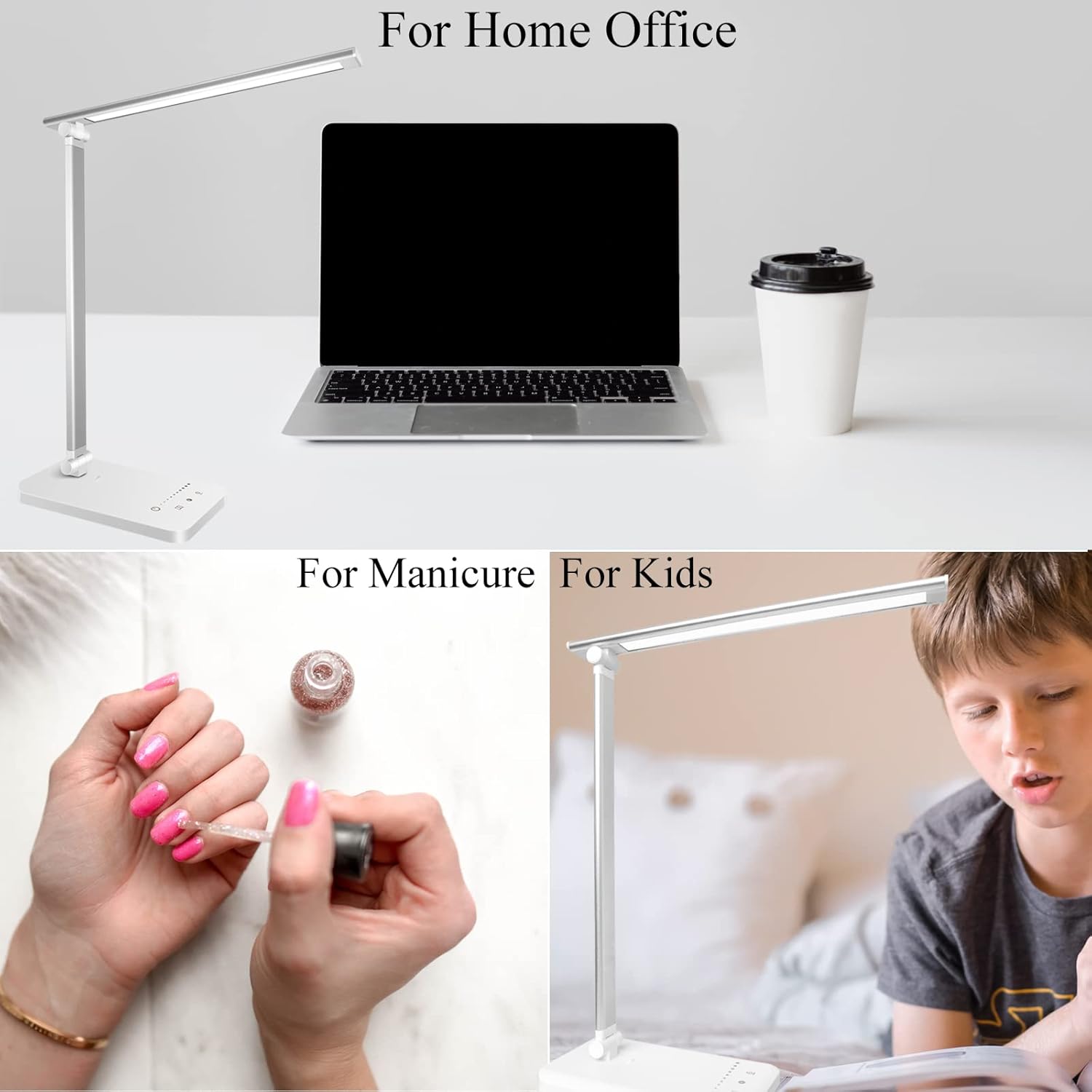 Schreibtischlampe, LED-Tischlampe, dimmbar mit 5 Helligkeitsstufen, 5 Farben, USB-Anschluss, Auto-Timer, Touchpanel, Memory-Funktion, augenfreundliche Nachttischlampe für Kinder Mädchen – Bild 9