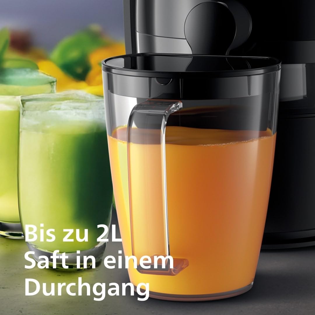 Philips HR1856/70 Entsafter (800 W, 2 Liter Fassungsvermögen, QuickClean-Technologie, inklusive Saftbehälter) – Bild 5