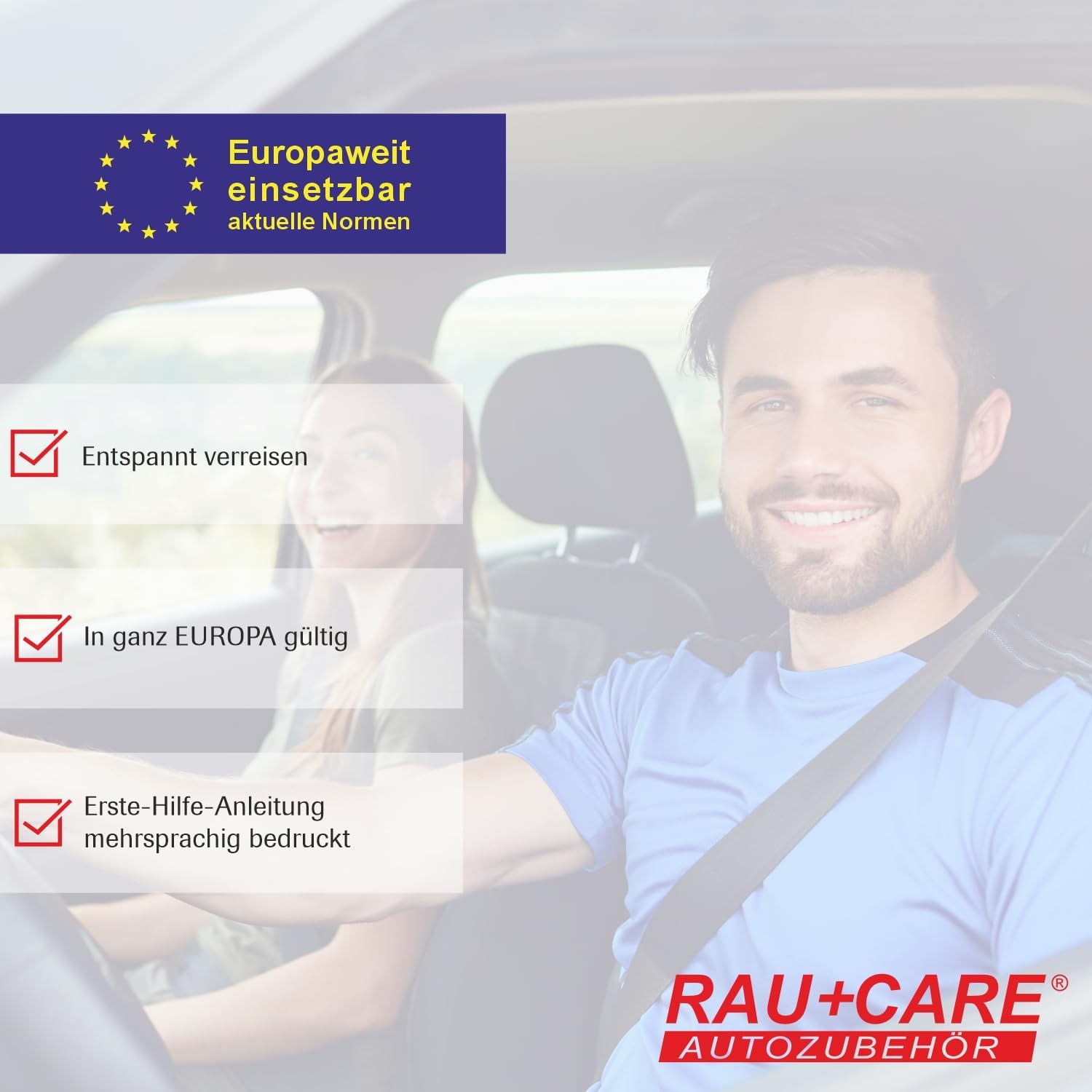Rau Auto-Kombitasche schwarz 3-in-1 – aktuelle Norm 2025 – geprüft – inkl. Warndreieck, Warnweste – Verbandstasche Auto DIN 13164:2022 – erfüllt alle StVO-Vorschriften – – Bild 5