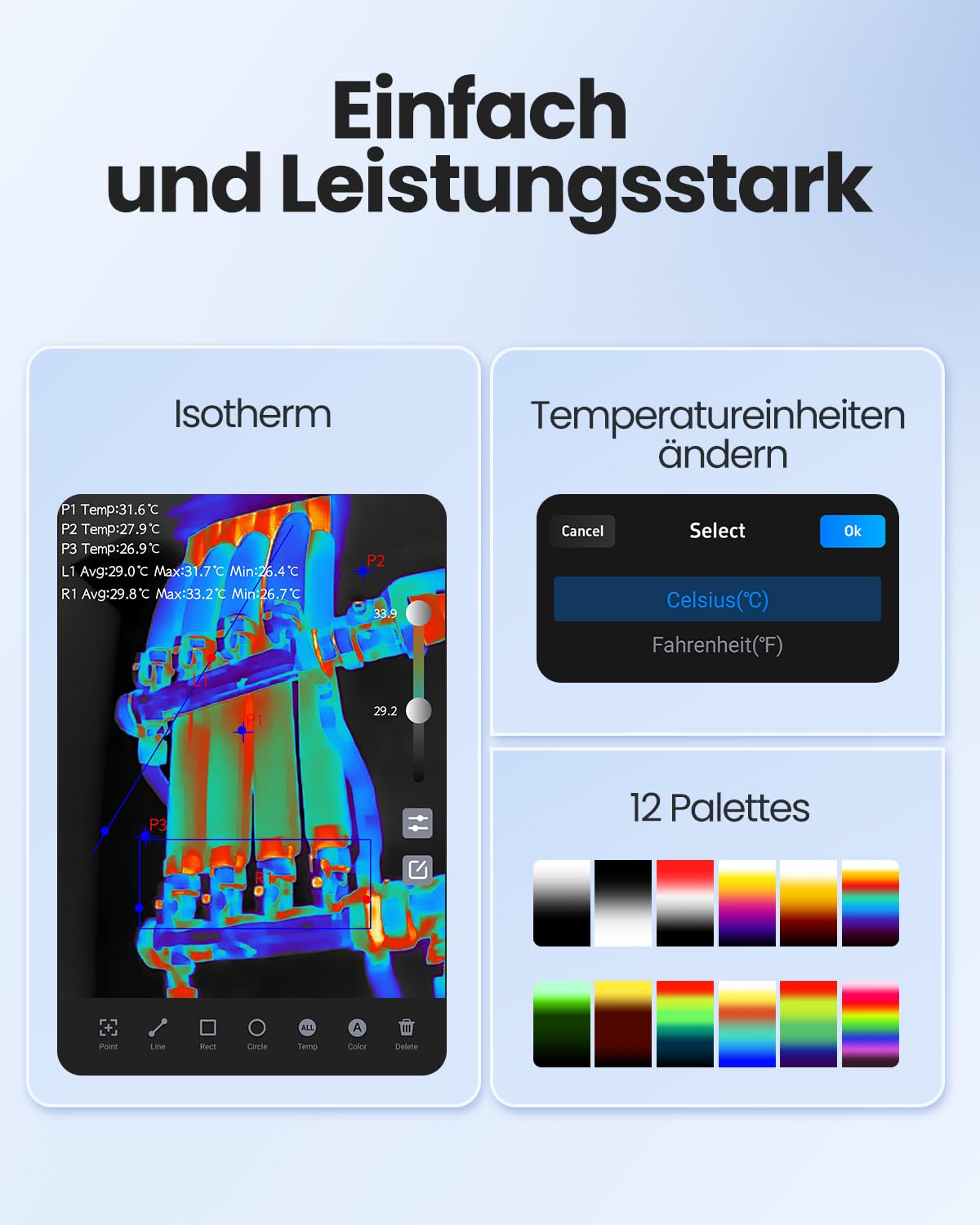 Wärmebildkamera Thermal Master P1 für iPhone 15/16 und Android, Infrarotkamera, Wärmebildkameras mit X³ IR-Auflösung, 320 x 240, -20 °C bis 600 °C, Hausinspektion, 15-facher Zoom – Bild 8