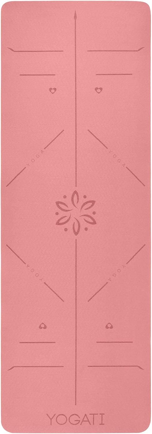 YOGATI Yogamatte, rutschfest, schadstofffrei, mit Tragegurt, Yogamatte mit Ausrichtungslinien, ideale Yogamatte zur Verwendung als Gymnastikmatte, Sportmatte, Fitnessmatte, Yogamatte – Bild 3