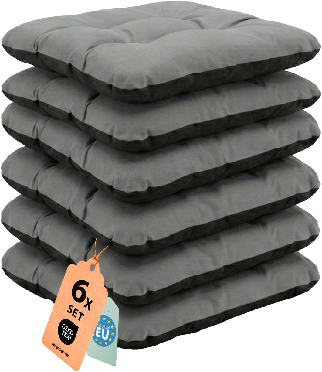 Superkissen24 Stuhlkissen-Set, 45 x 45 cm, für den Außen- und Innenbereich