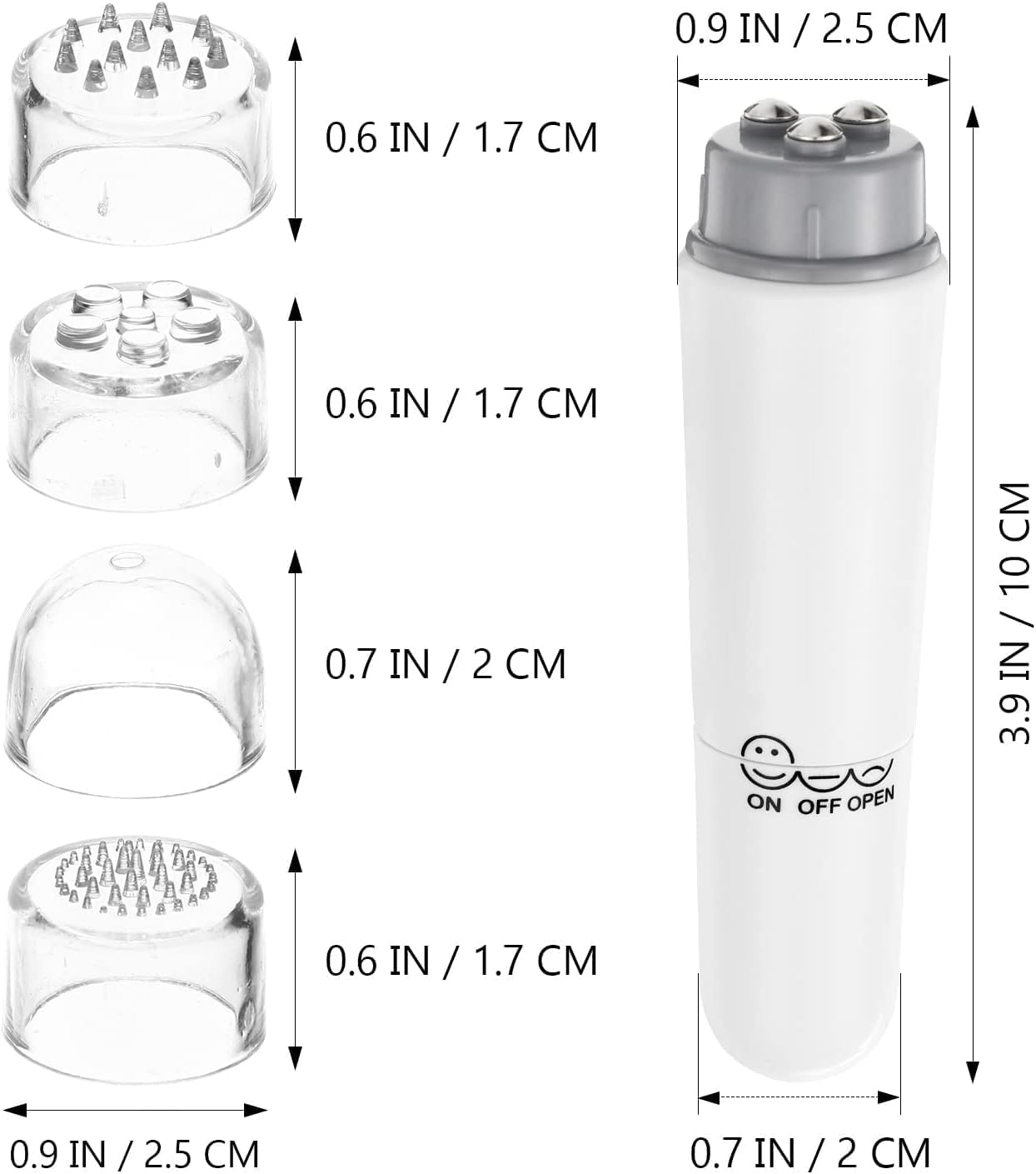 Healifty Gesichtsmassagegerät, 4-in-1, elektrisches Gesichtsmassagegerät, Mini-Akupressur-Massagegerät zur Schmerzlinderung (weiß) – Bild 3