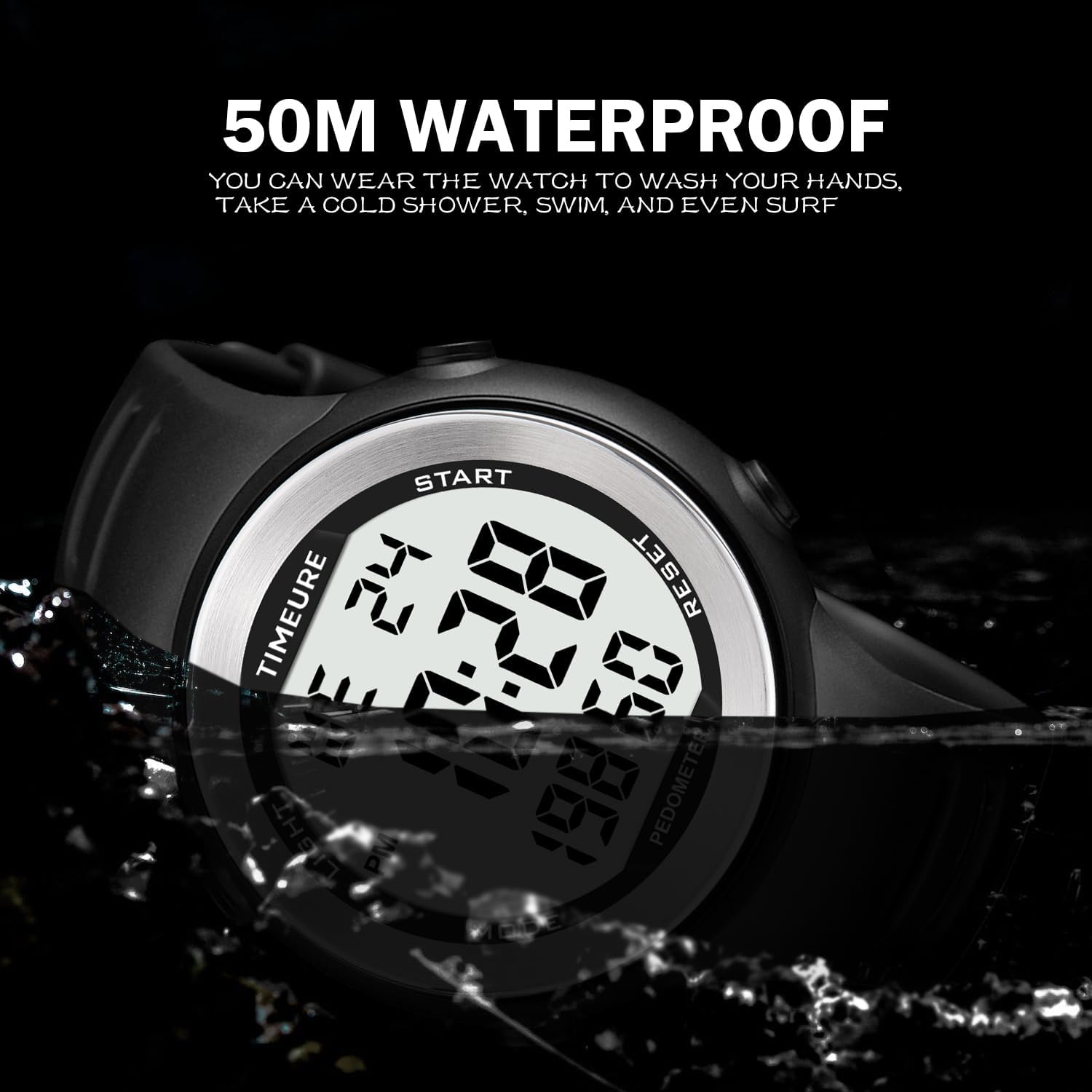 Timeur-2308 Sportliche wasserdichte Schrittzähleruhr zum Gehen, kein Aufladen, keine App-Verbindung mit EL-Hintergrundbeleuchtung, einfache, praktische Wahl für mobilfreie Fitness-Enthusiasten – Bild 6