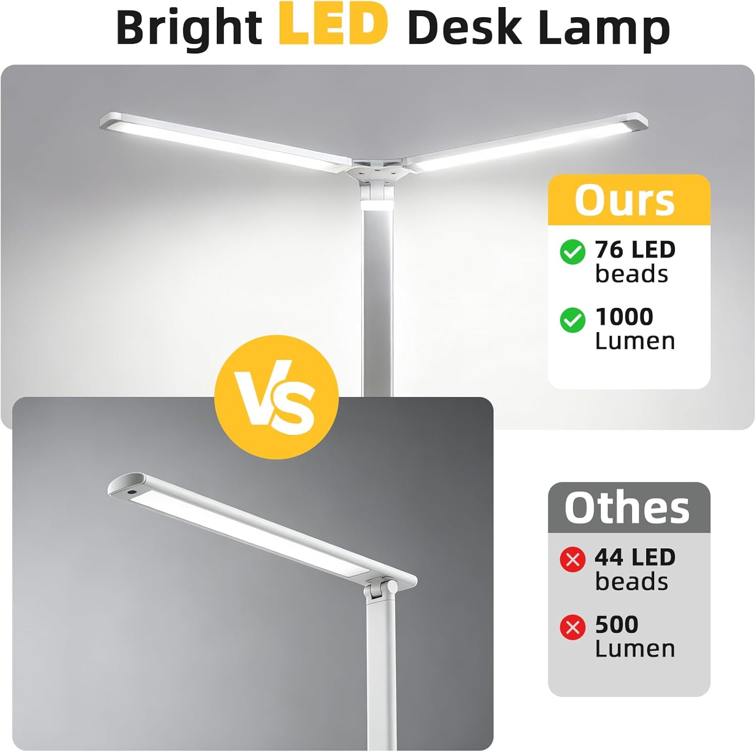 Schreibtischlampe LED 15W Dimmbar mit Augenschutz, 5 Farben und 10 Helligkeitsstufen, mit Adapter-Ladefunktion, Timer-Funktion, Memory-Lesemodus, Tischlampe für Kinderzimmer, Büro (Weiß) – Bild 5