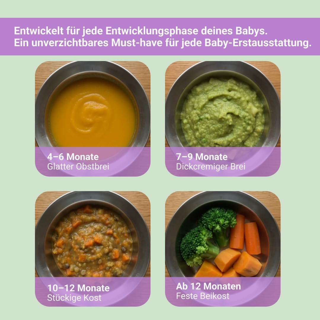 BabyBoo Babynahrungszubereiter 7-in-1, Dampfgarer & Mixer für Babynahrung, 300 W, Sterilisieren, Erhitzen & Auftauen, Edelstahlkorb, Tritan-Behälter, Digitalanzeige, Babynahrungszubereiter – Bild 7