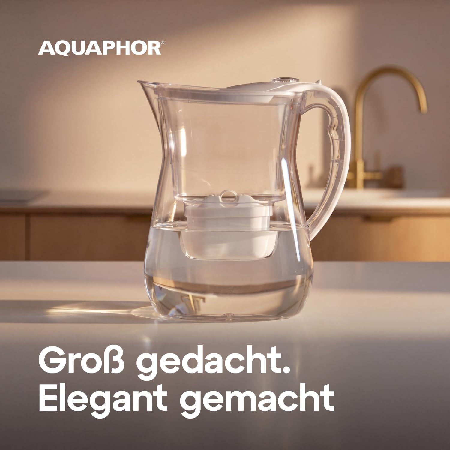 AQUAPHOR Lago Wasserfilterkanne 3,8 l mit 3 x Maxfor+ Kartusche, weiß – Bild 2