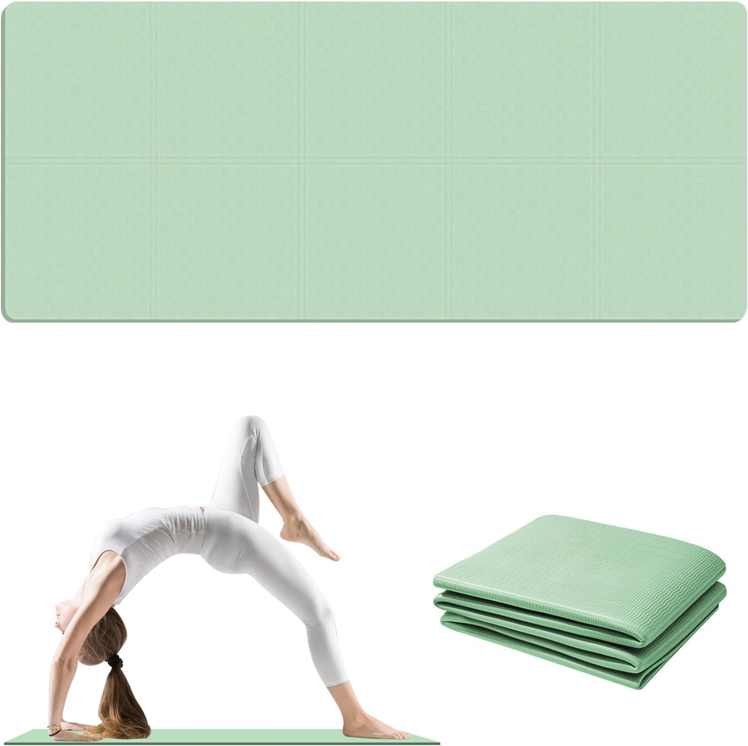 Gymnastikmatte, Yogamatte, rutschfeste Yogamatte, Sportmatte, Fitnessmatte, Gymnastikmatte, Trainingsmatte, Yogamatte, 186 x 61 cm, Sportmatte, Trainingsmatte, für Fitness, Pilates und Gymnastik
