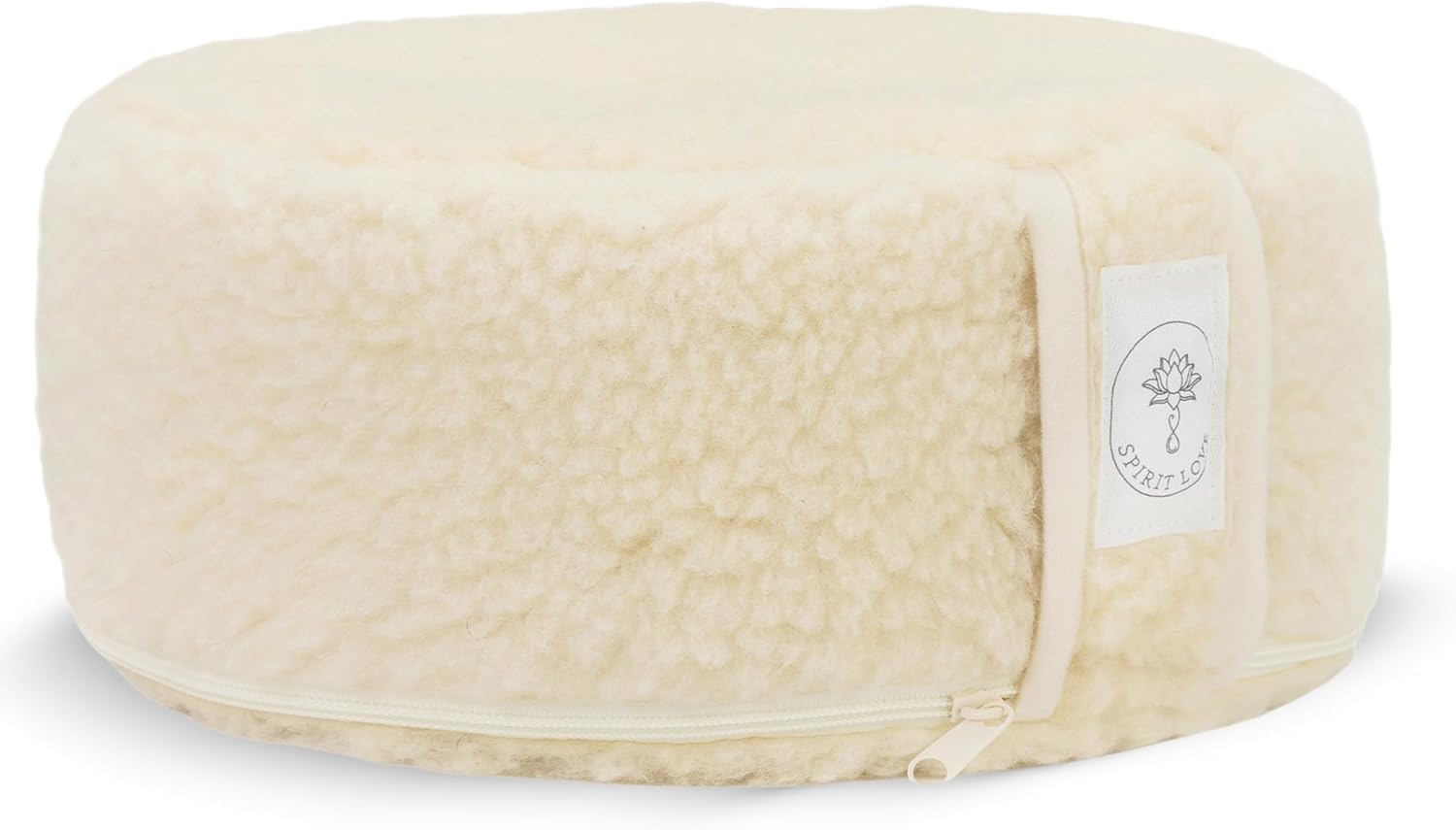 Meditationskissen aus Merino-Schafwolle, Yogakissen mit Bio-Buchweizenfüllung, verstellbare Füllung mit waschbarem Bezug, Sitzkissen perfekt für bequemes Yoga, mit Tragetasche, 35 x 13 cm, natur