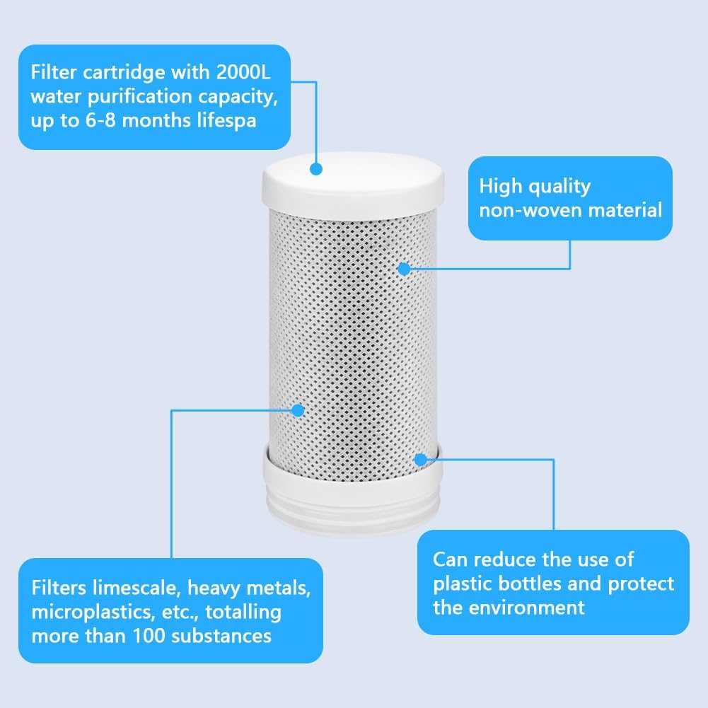 HOTUT Aktivkohle-Blockfilterkartusche, austauschbares Wasserfilter-Wasserhahn-Filterelement, Wasserfilter-Ersatzkartuschen für Edelstahl-Wasserhahn, reduziert Chlor, Geschmack und Geruch – Bild 3