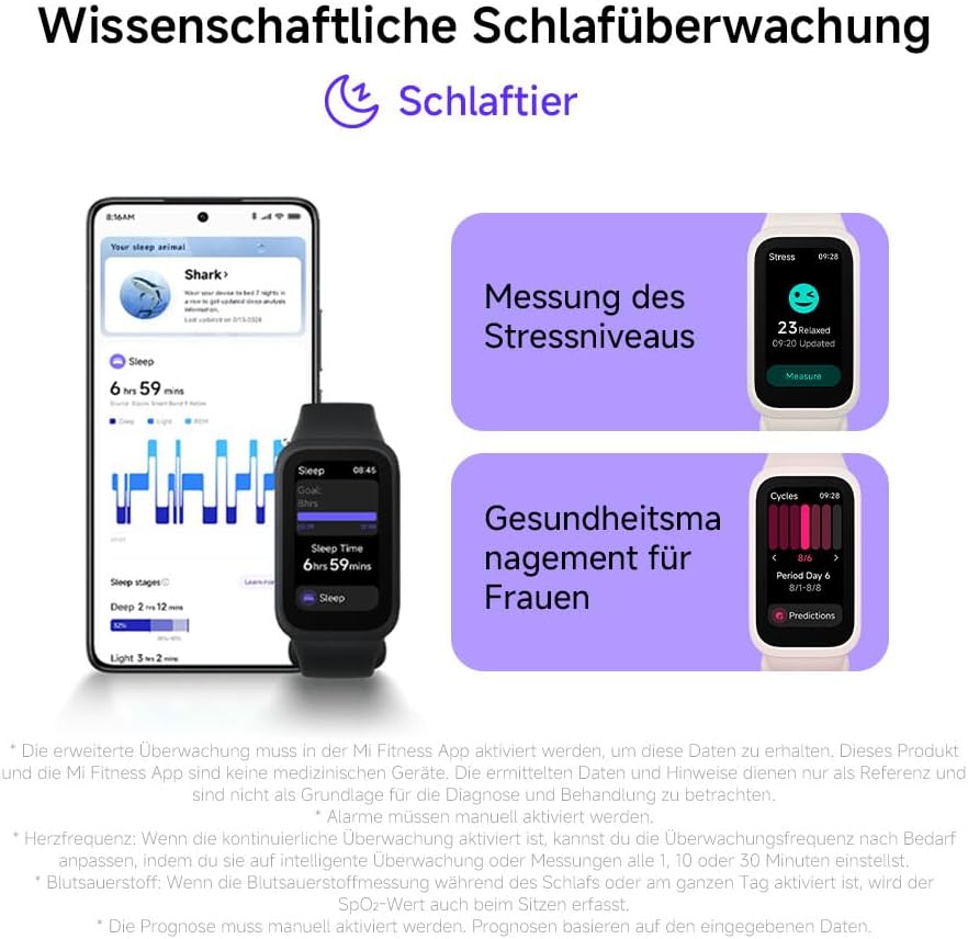 XIAOMI Smart Band 9 Active Black – 1,47 Zoll TFT, 450 Nits, 18 Tage Akku, 50 Sportmodi, SPO₂-Sensor, 5ATM wasserdicht – Bild 7