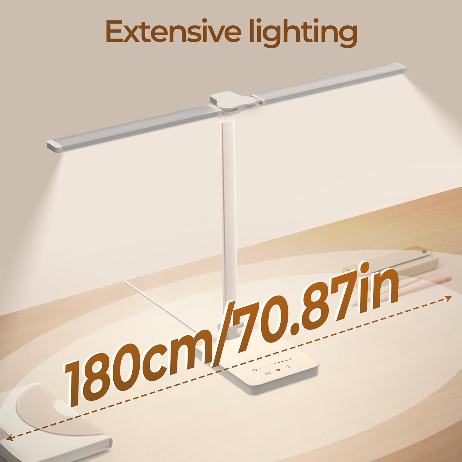 Schreibtischlampe LED 15W Dimmbar mit Augenschutz, 5 Farben und 10 Helligkeitsstufen, mit Adapter-Ladefunktion, Timer-Funktion, Memory-Lesemodus, Tischlampe für Kinderzimmer, Büro (Weiß) – Bild 7
