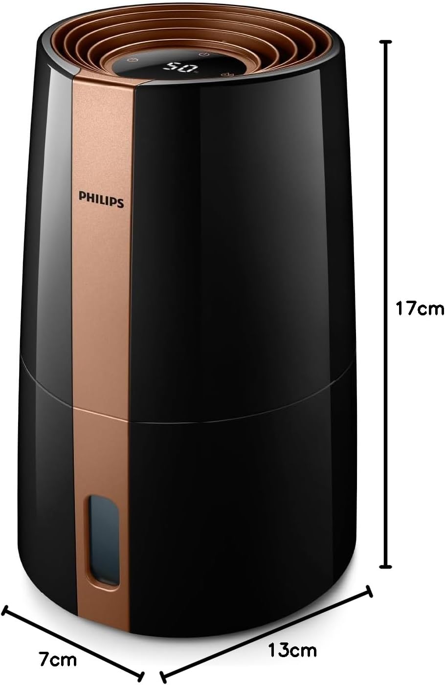 Philips 3000 Series HU3918/10 Luftbefeuchter, für bis zu 45 m², hygienische NanoCloud-Technologie, leiser Nachtmodus, Automatikmodus, 3 Liter Wassertank, schwarz – Bild 12
