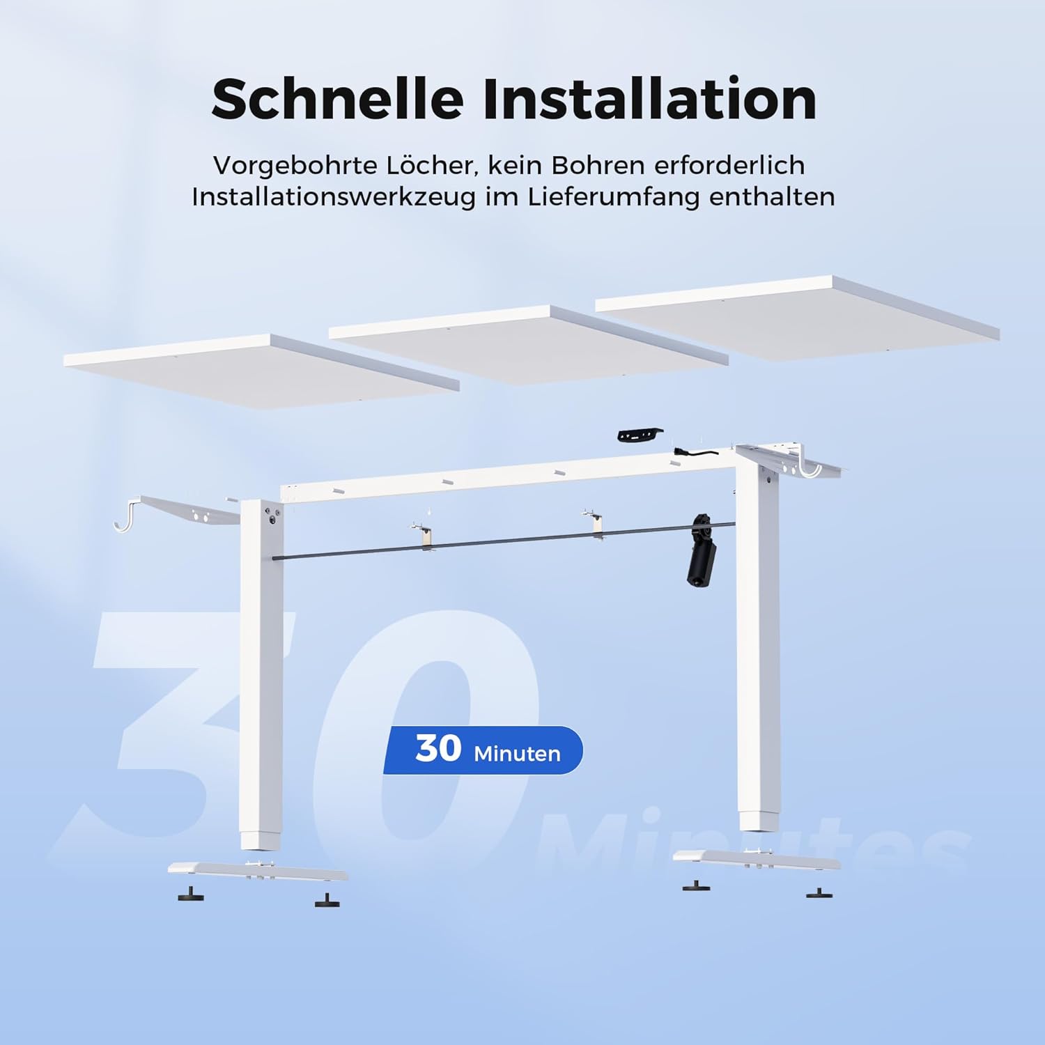 Agilestic höhenverstellbarer Schreibtisch 120 x 60 cm, robuster Schreibtisch, höhenverstellbar, elektrisch mit Memory-Handsteuerung, ergonomischer Stehsitztisch, Computertisch, weiß – Bild 7