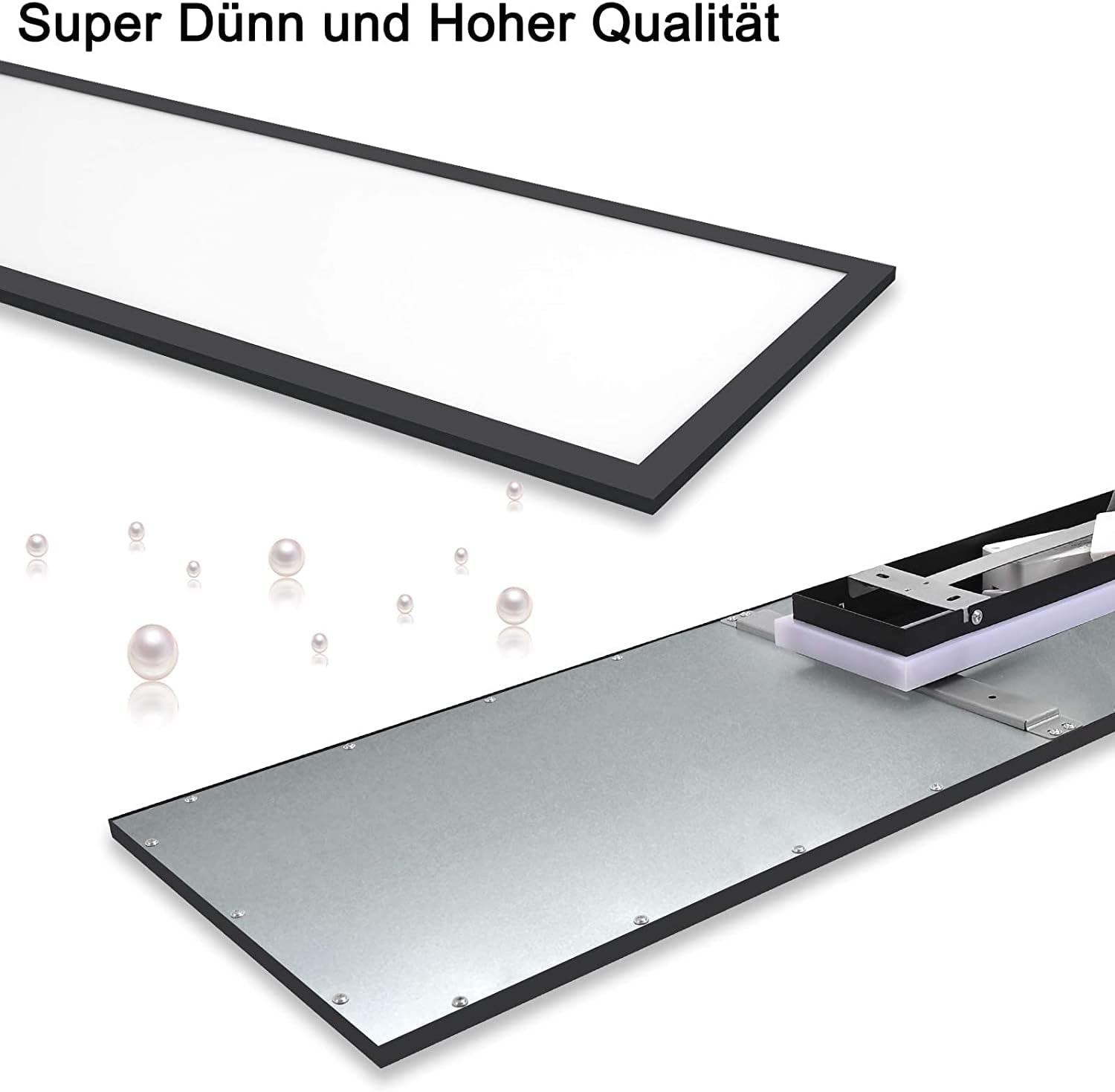 Dimmbares LED-Panel, 120 x 30 cm, Deckenleuchte, Hintergrundbeleuchtung, 55 W, warm/natürlich/kaltweiß, 2700–6500 K, Tageslichtlampe, Fernbedienung und Memory-Funktion, für Büro, Werkstatt, Garage, Zimmer, Küche – Bild 5