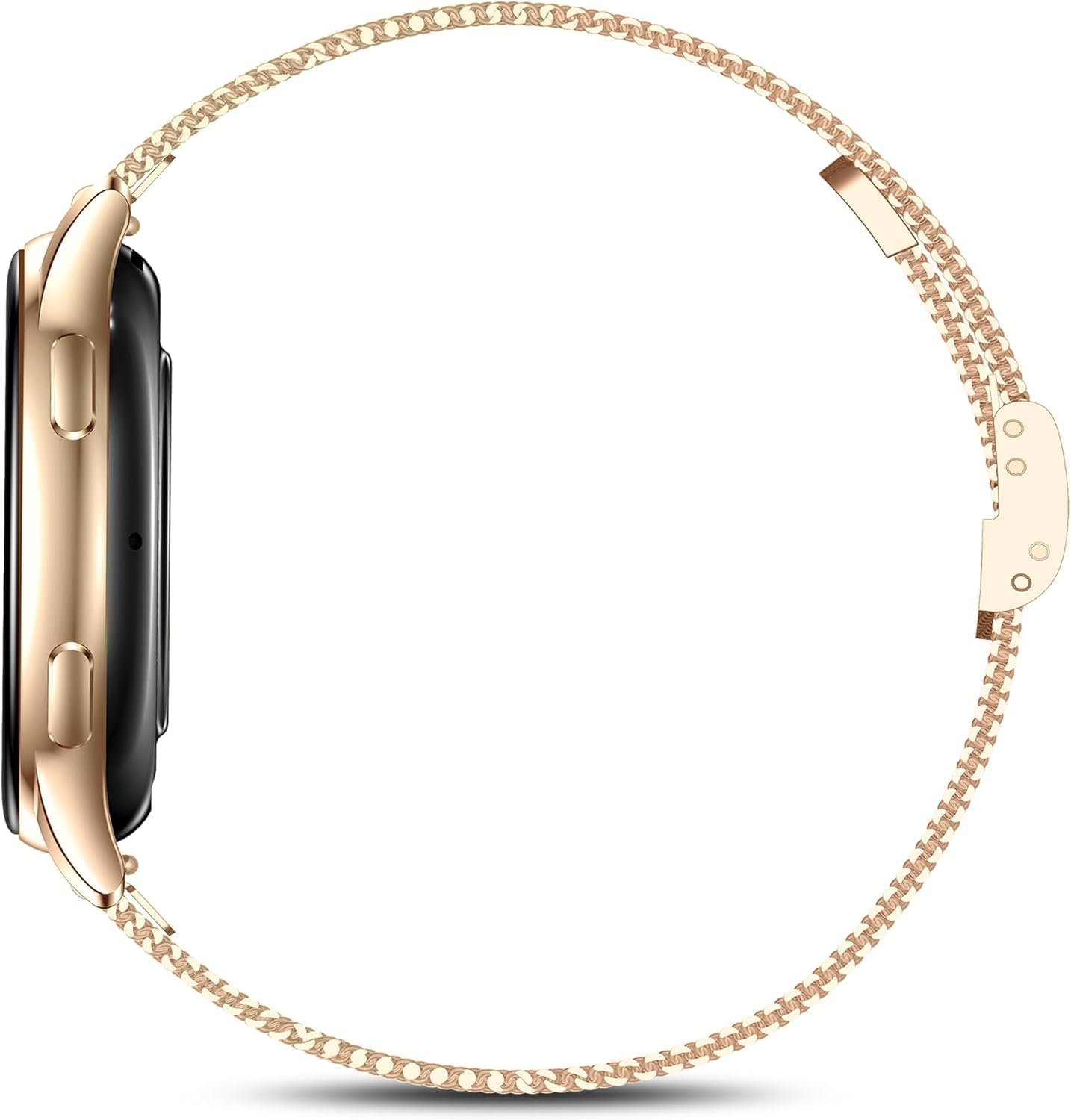 maoo Ventura Damen Smartwatch mit Anruffunktion, 1,32 Zoll AMOLED Display, Herzfrequenzmesser, SPO₂, Blutdruckmessgerät, 100+ Sportmodi, IP67 wasserdicht, inklusive 5 Armbändern (Roségold) – Bild 3
